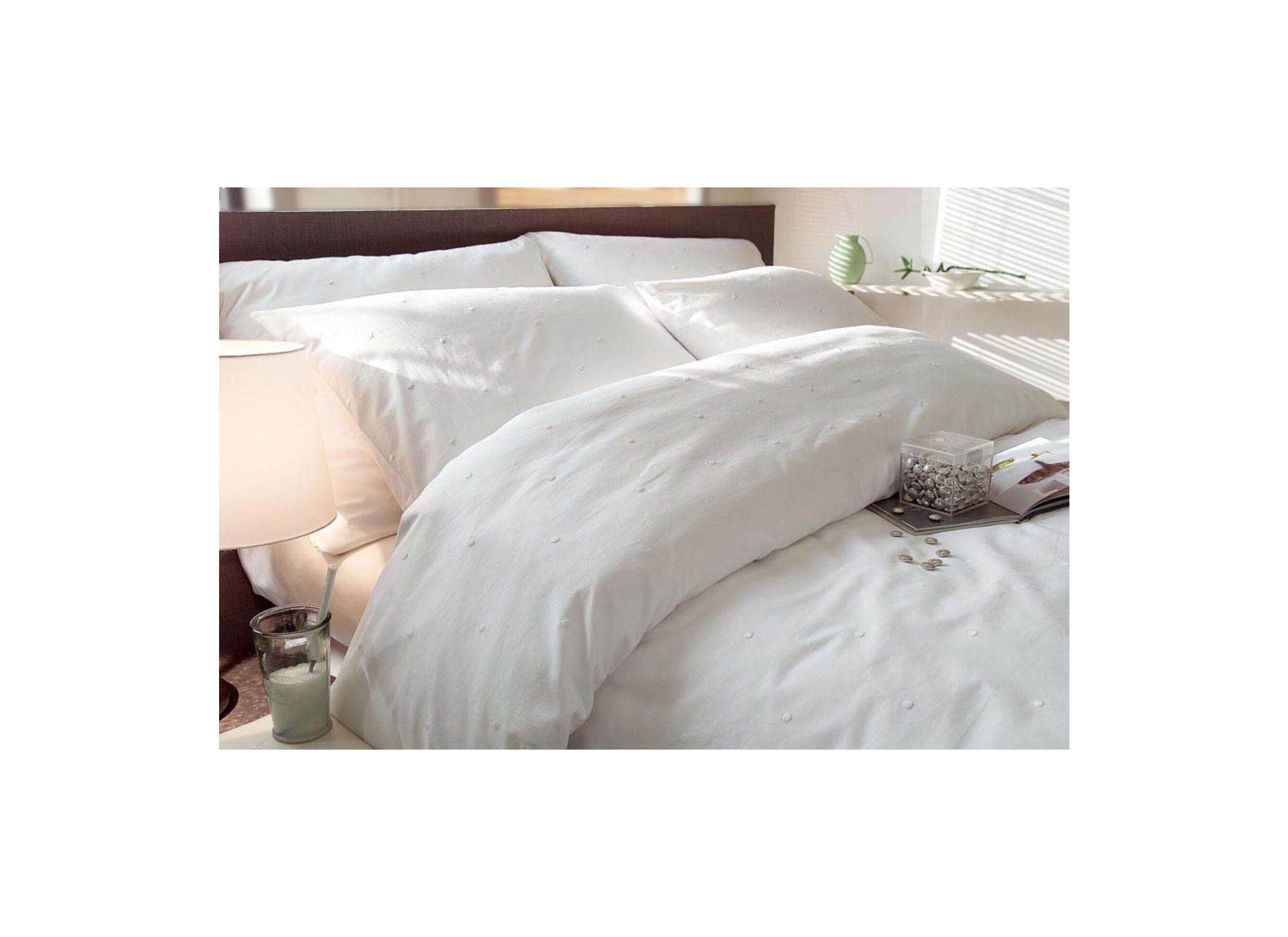 Dekbedovertrek 240x200/220cm - picot white - Housse de couette 240x200/220cm - picot white
