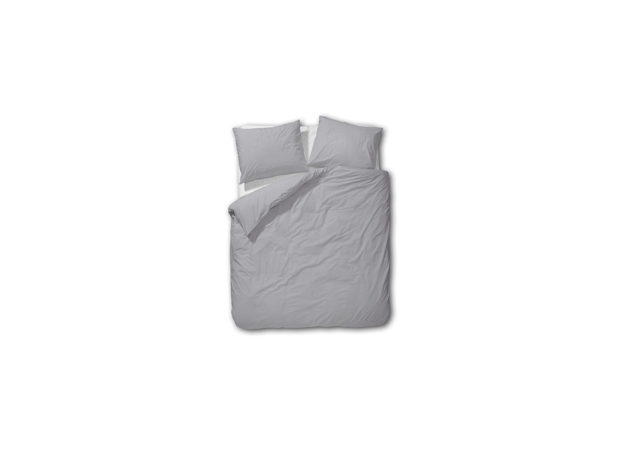 Dekbedovertrek 260x220/240cm - percale katoen - lichtgrijs - Housse de couette 260x220/240cm - percale coton - gris clair