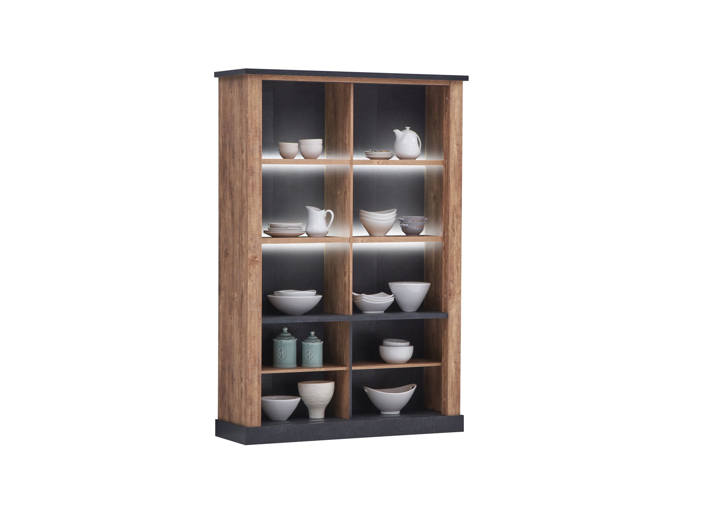 Vitrinekast Etienne 135cm - decor - industrial oak