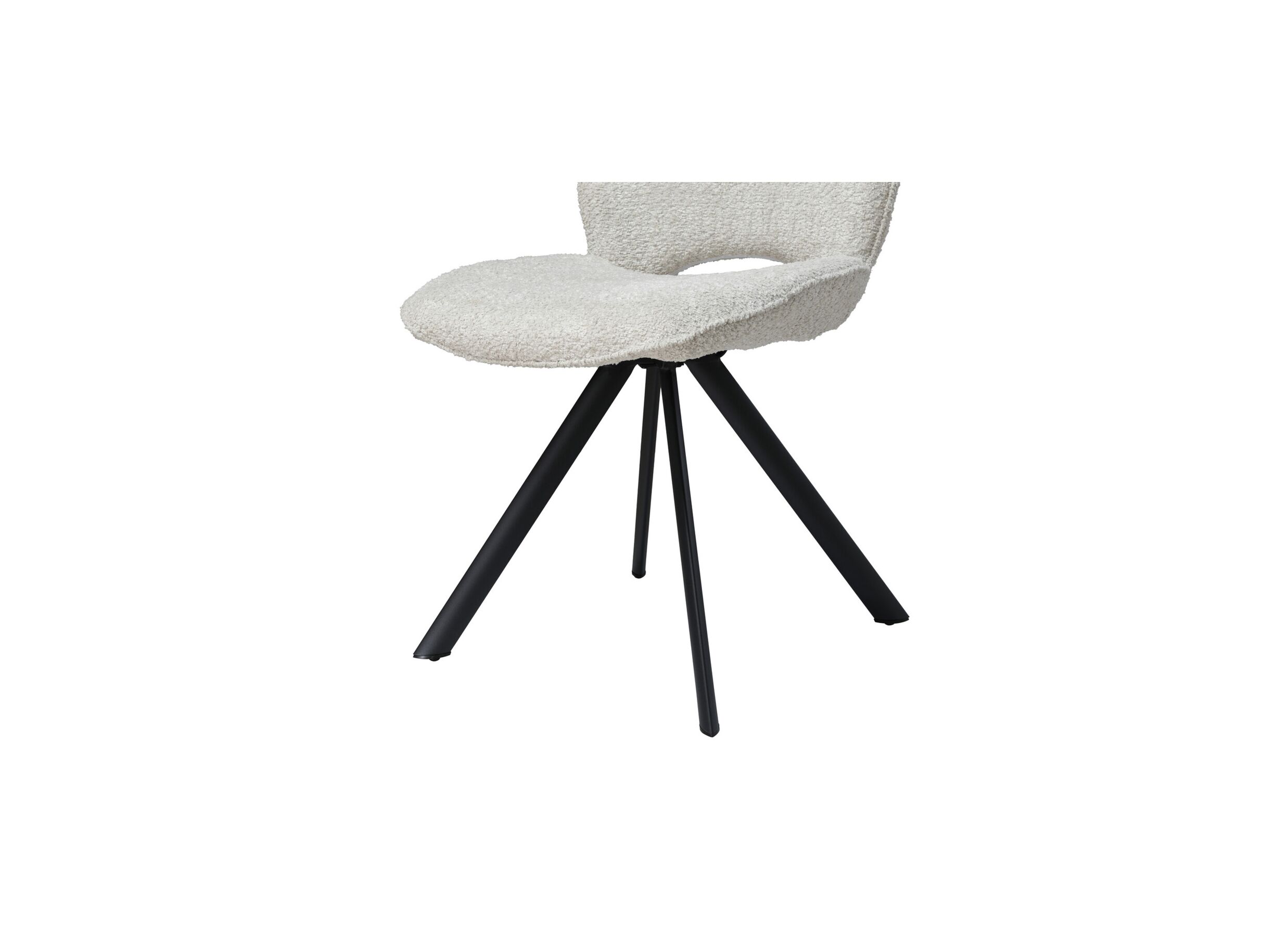 Detailfoto - Draaistoel Adrian 60x58x86cm - polyester - wit