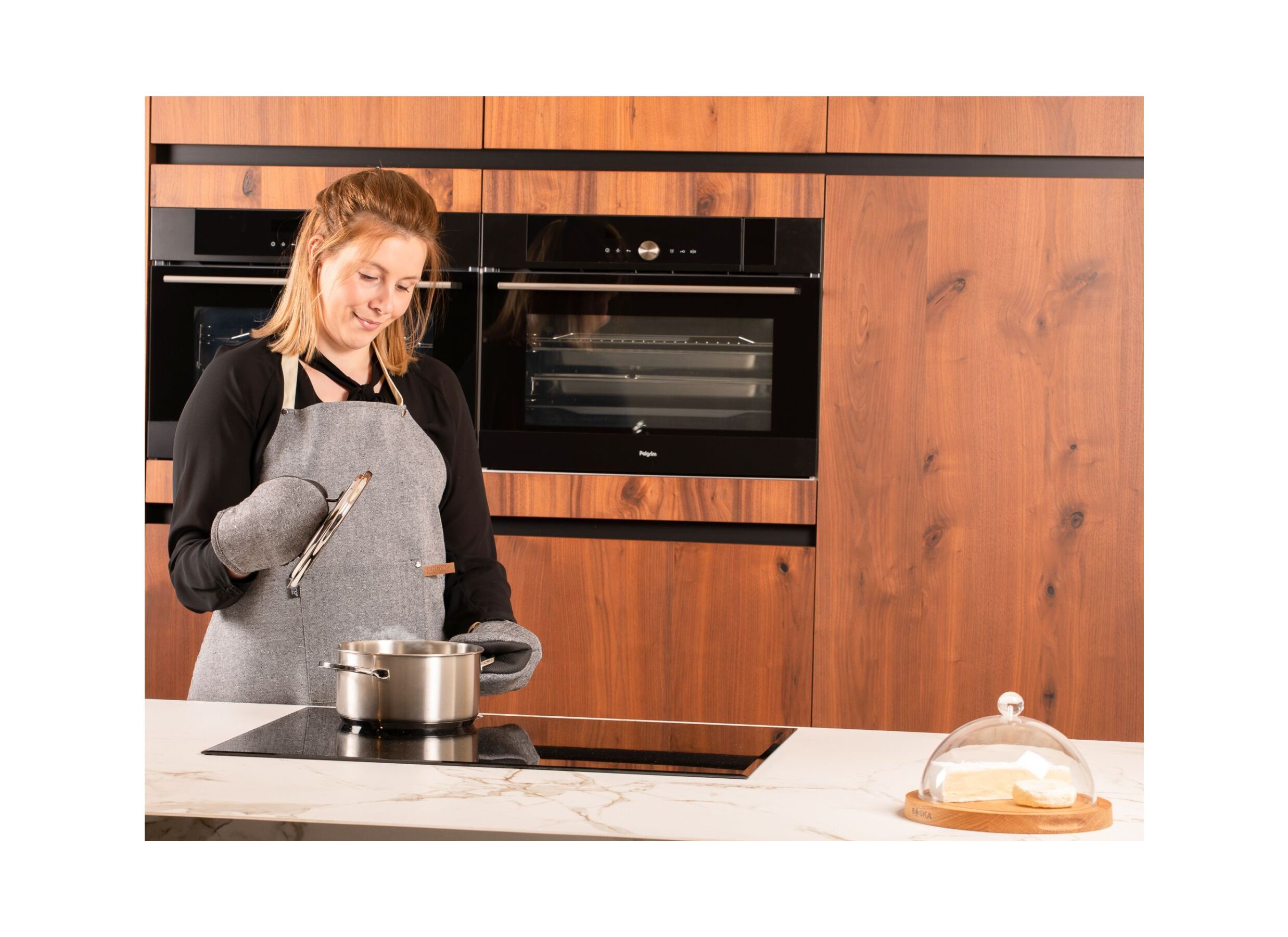 Sfeerfoto - Ovenwant Gripper Sherlock Fishbone grijs set van 2