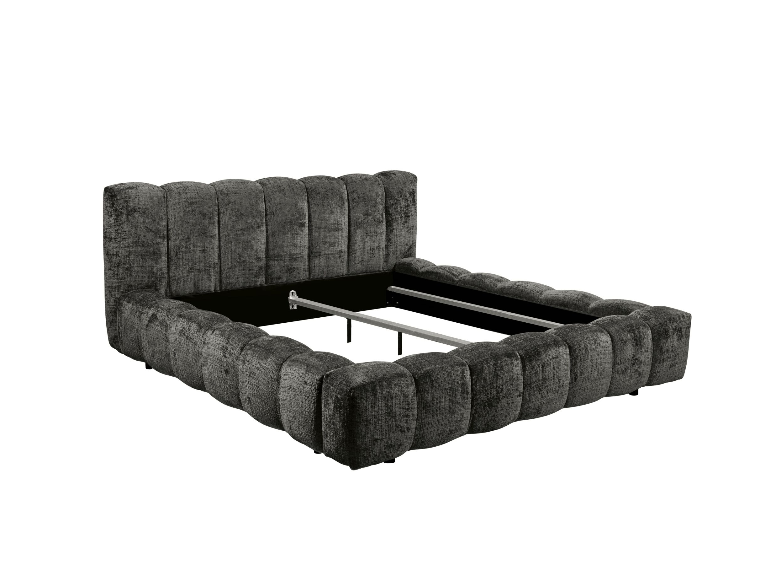 Gestoffeerd bed Bexley 160x200cm - polyester - cremona black - Gestoffeerd bed Bexley 160x200cm - polyester - cremona black