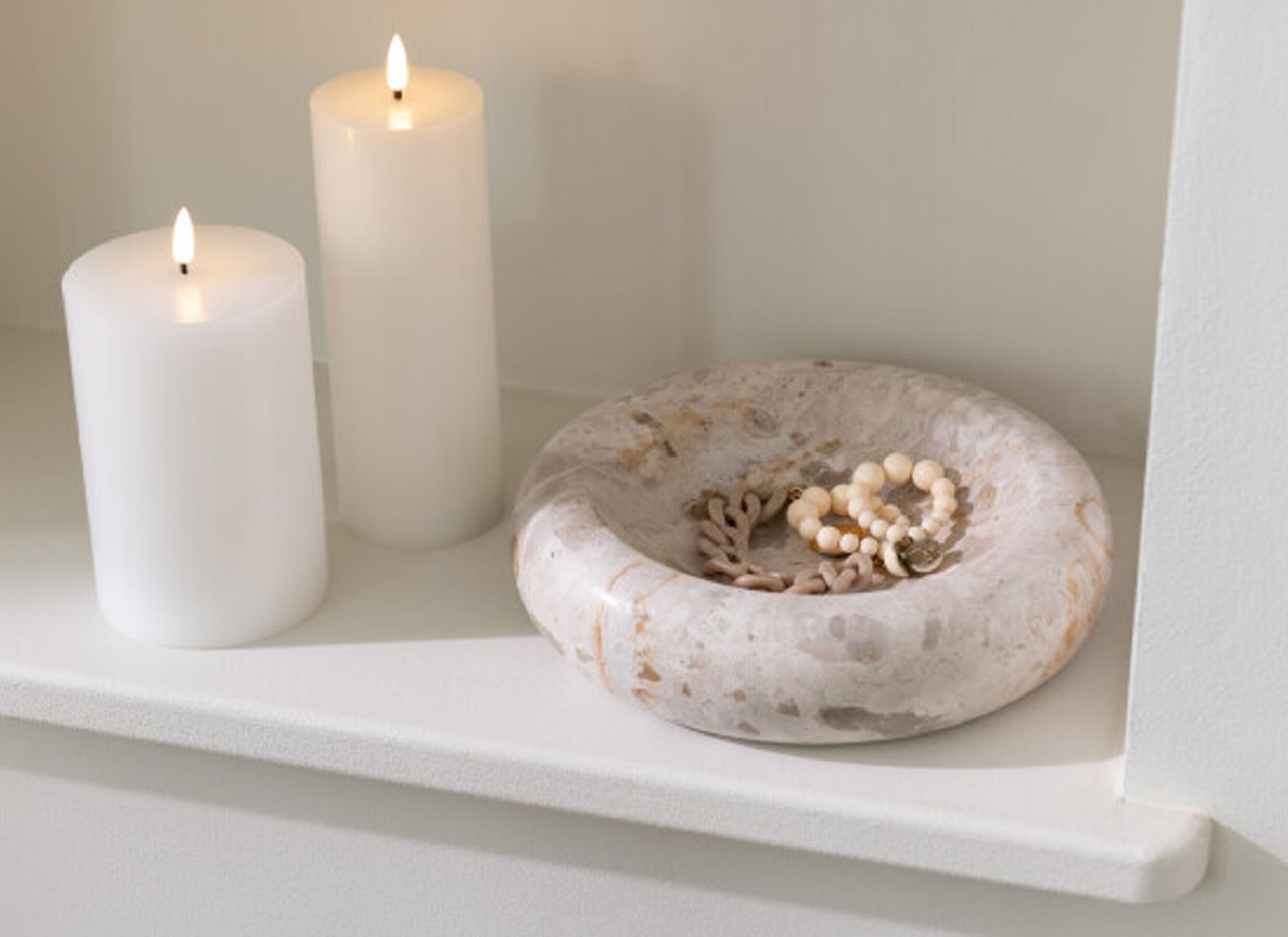 Sfeerfoto - Schaal Ø25cm - marmer - beige