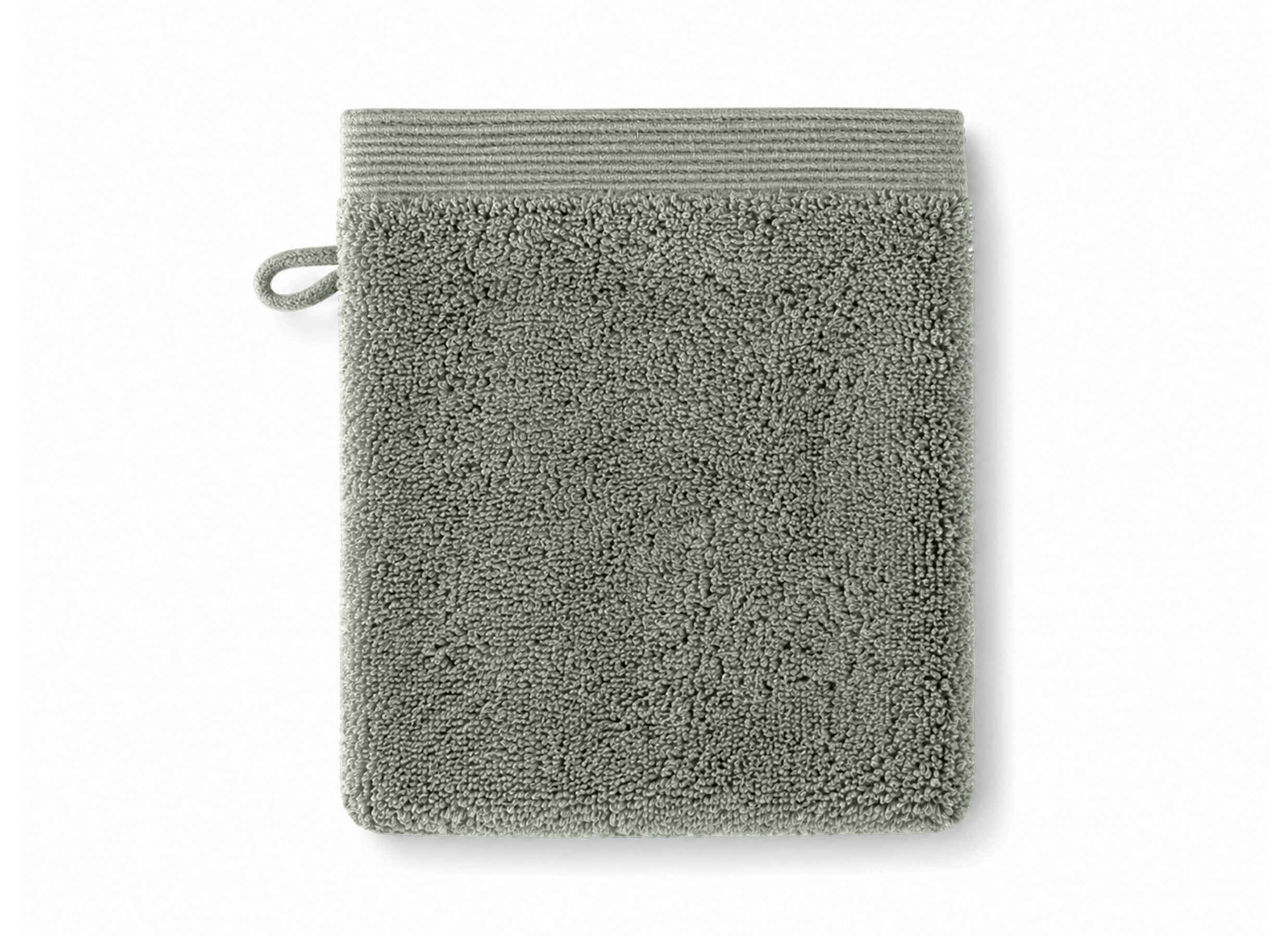 Washandje Flora 16x22cm - katoen - olijfgroen - Gant de toilette Flora 16x22cm - coton - vert olive