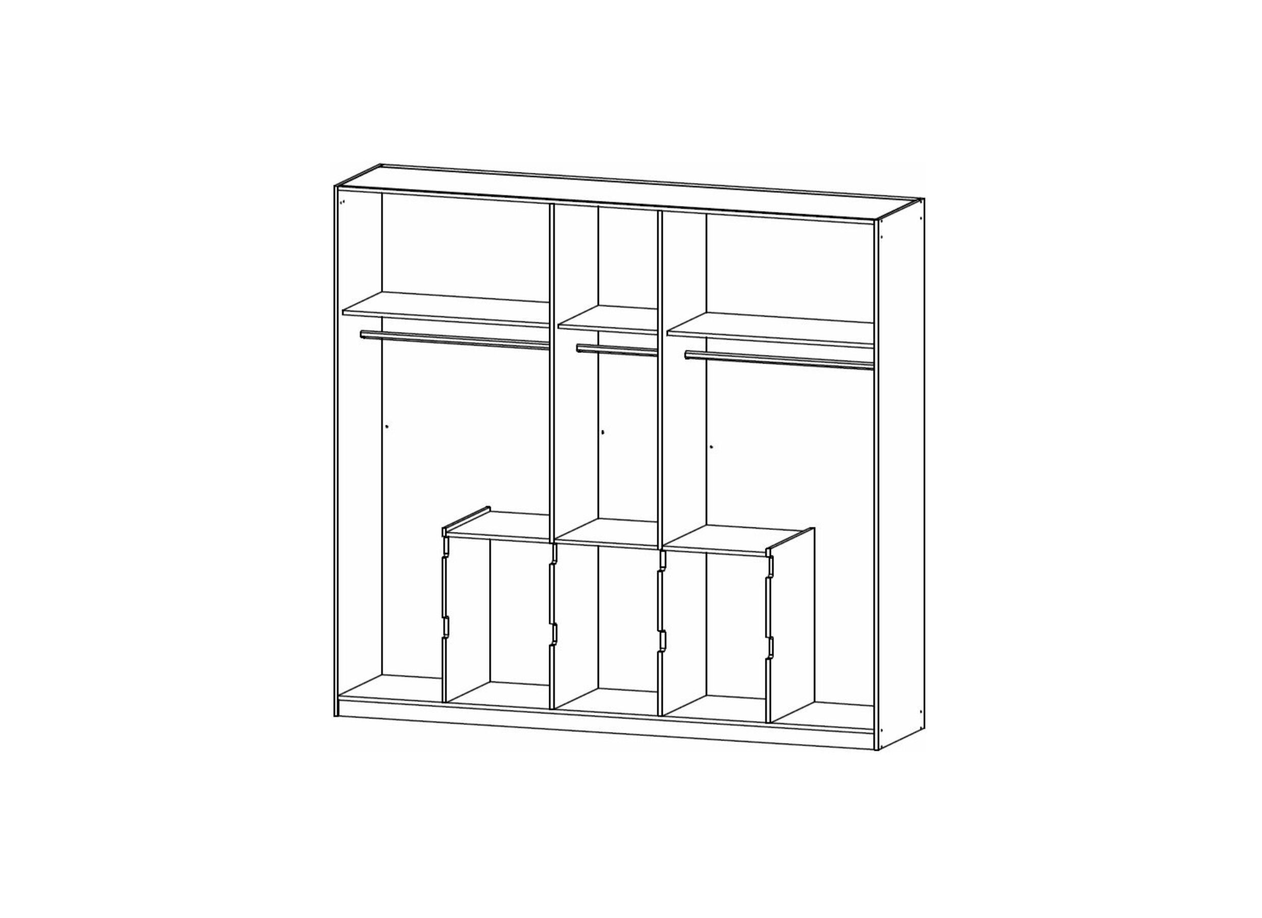 Garde-robe 226cm - décor - blanc alpin/gris