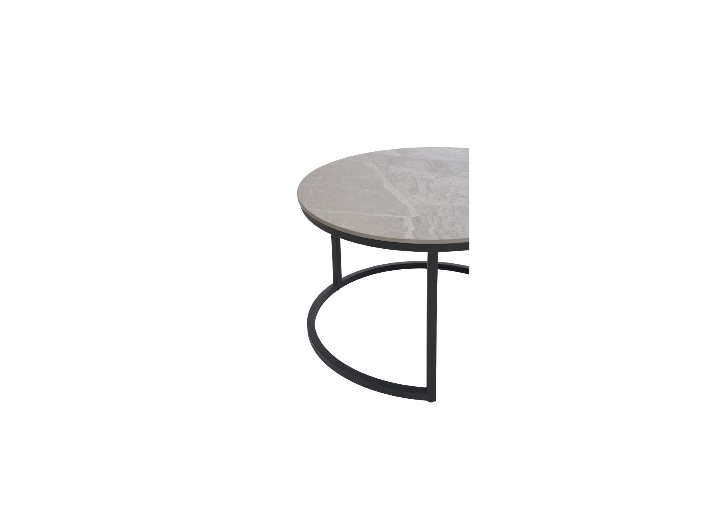 Salontafel rond grijs set van 2