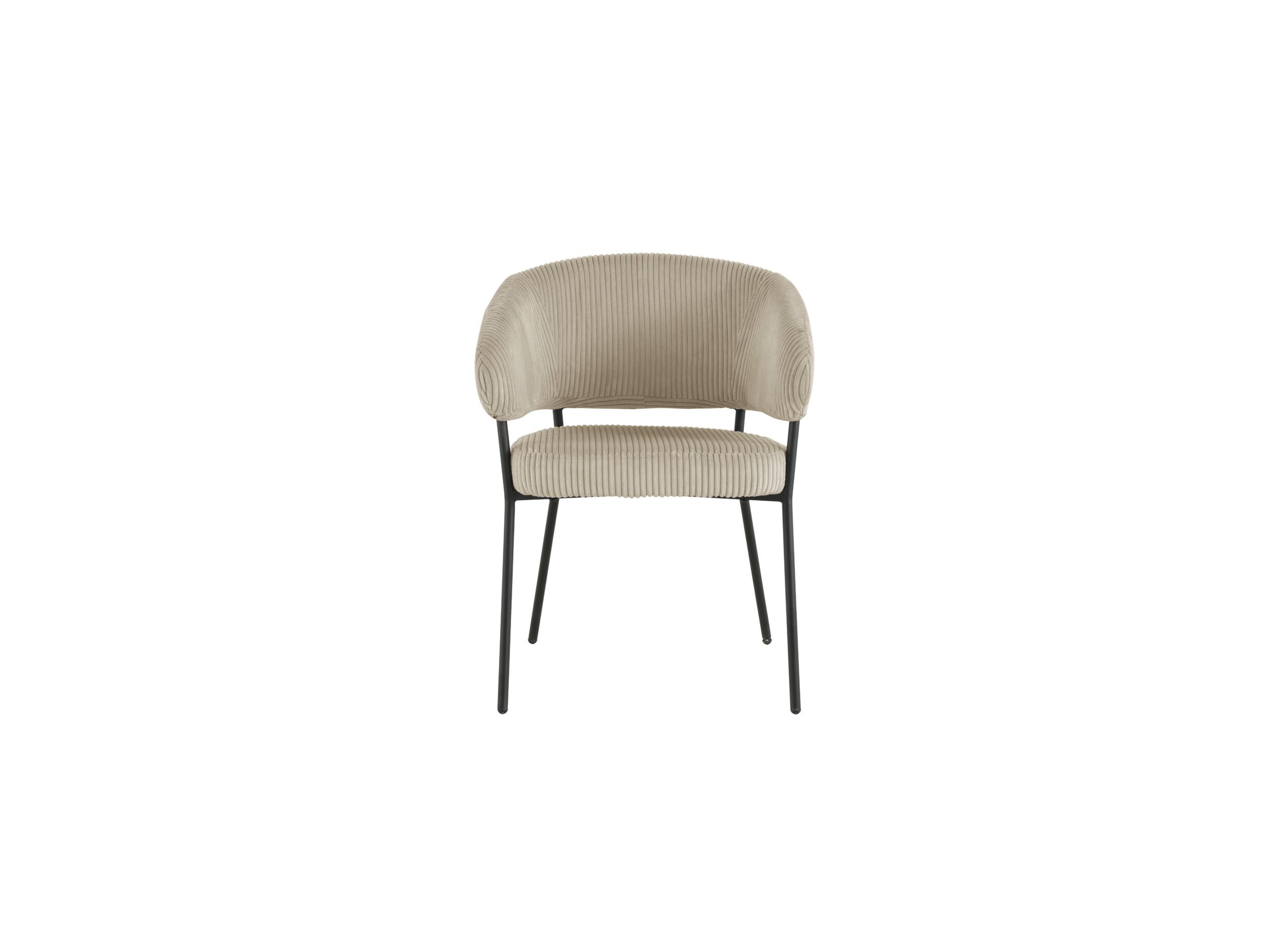 Overzichtsfoto - Stoel Caly 60x62x81cm - ribfluweel - beige