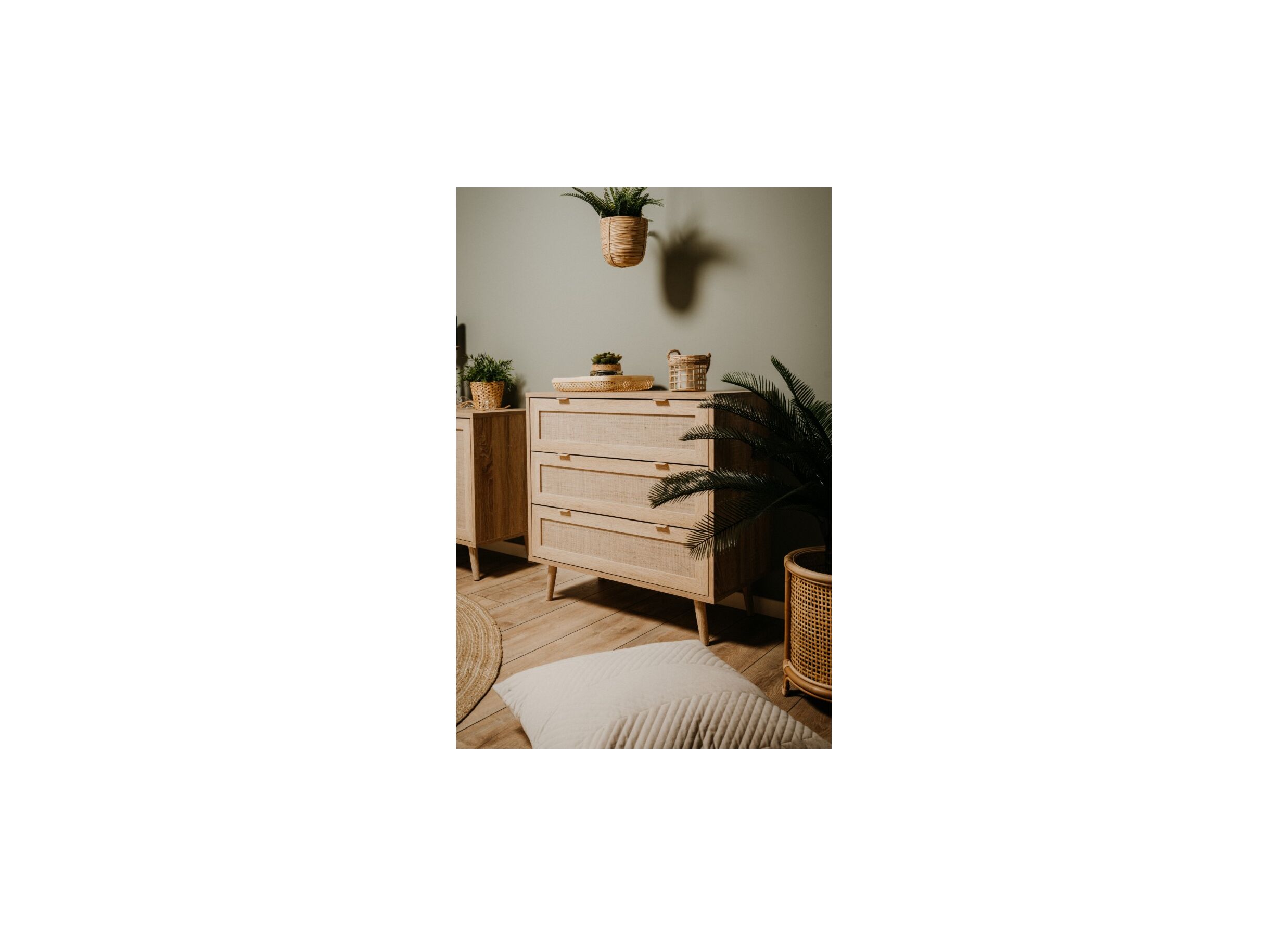 Commode Bali 80x40x80cm - mélamine - chêne sonoma