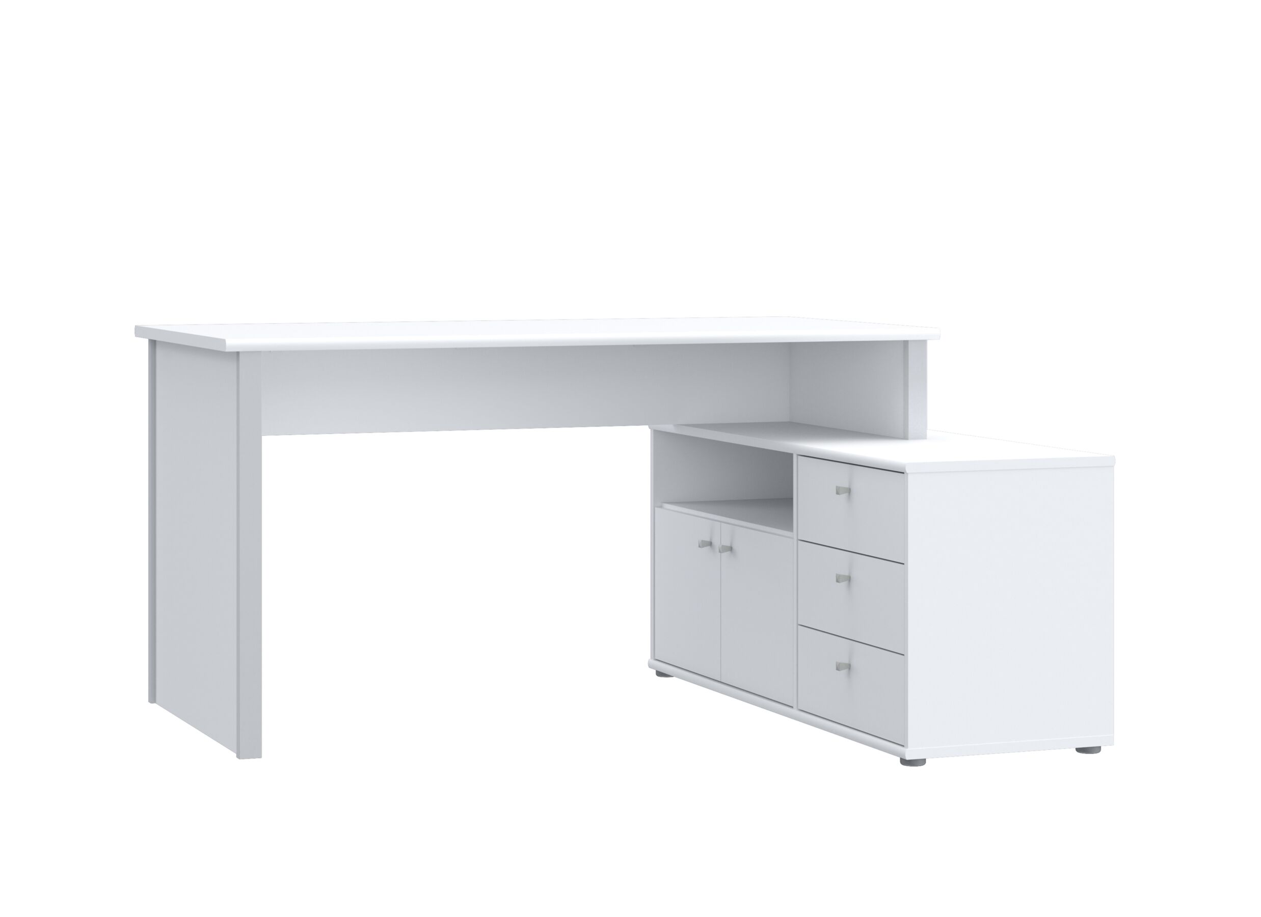Plus Important - Bureau d'angle Topic 151x121x75cm - décor - blanc