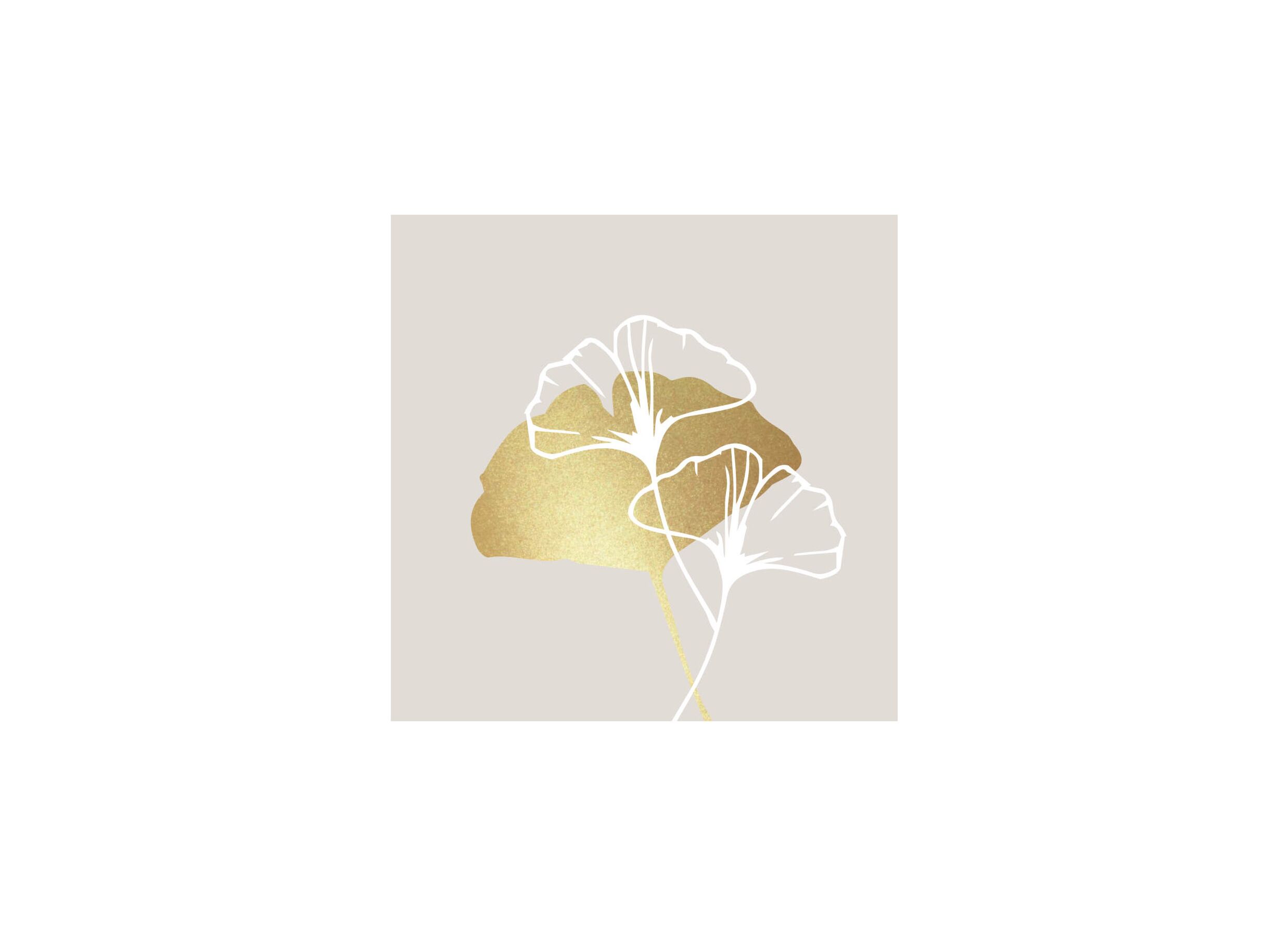 Serviette Golden Gingko 33x33cm taupe 20 stuks