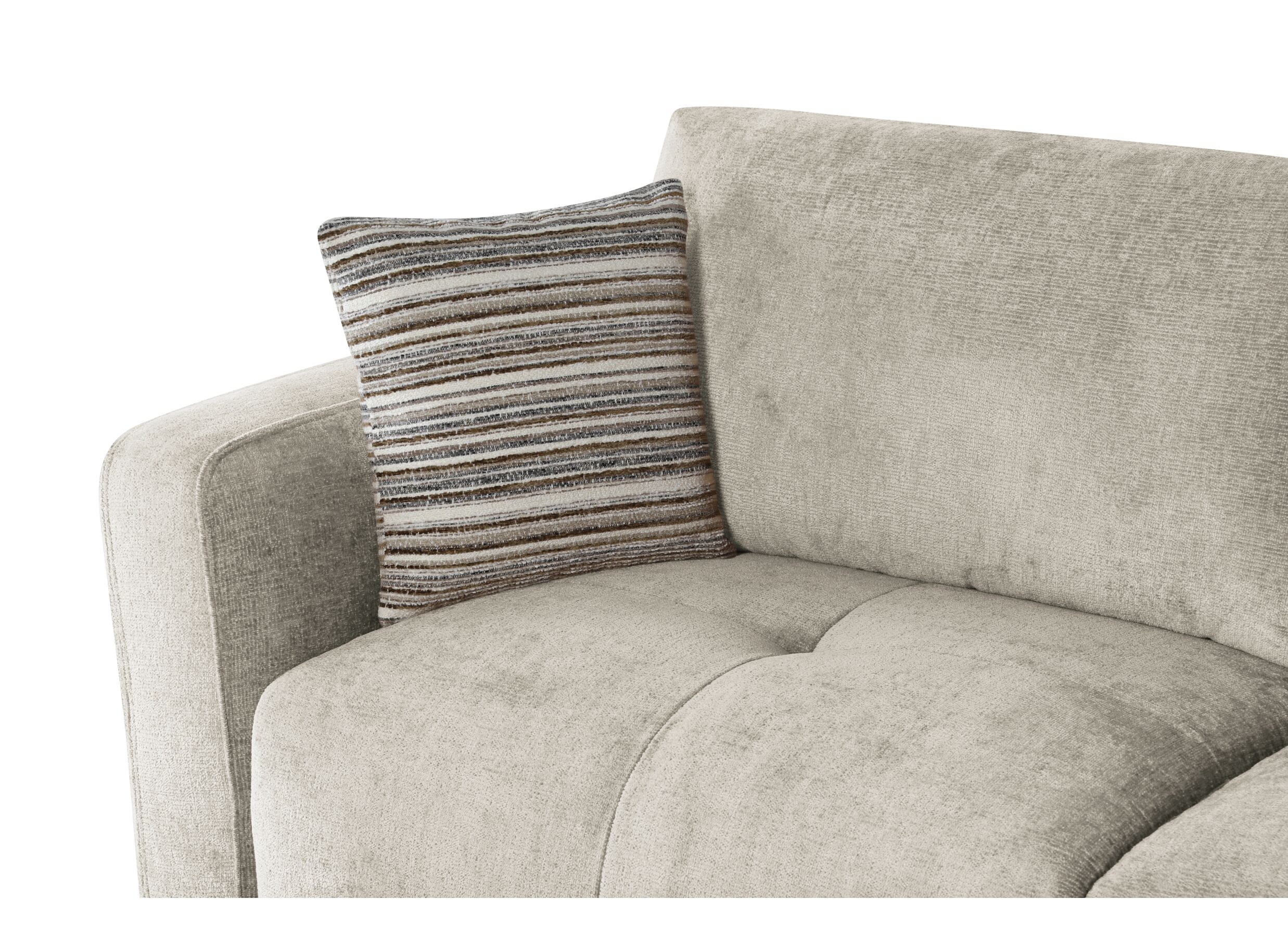 Detail - Canapé d'angle Cantillo 297x157cm - chenille - beige