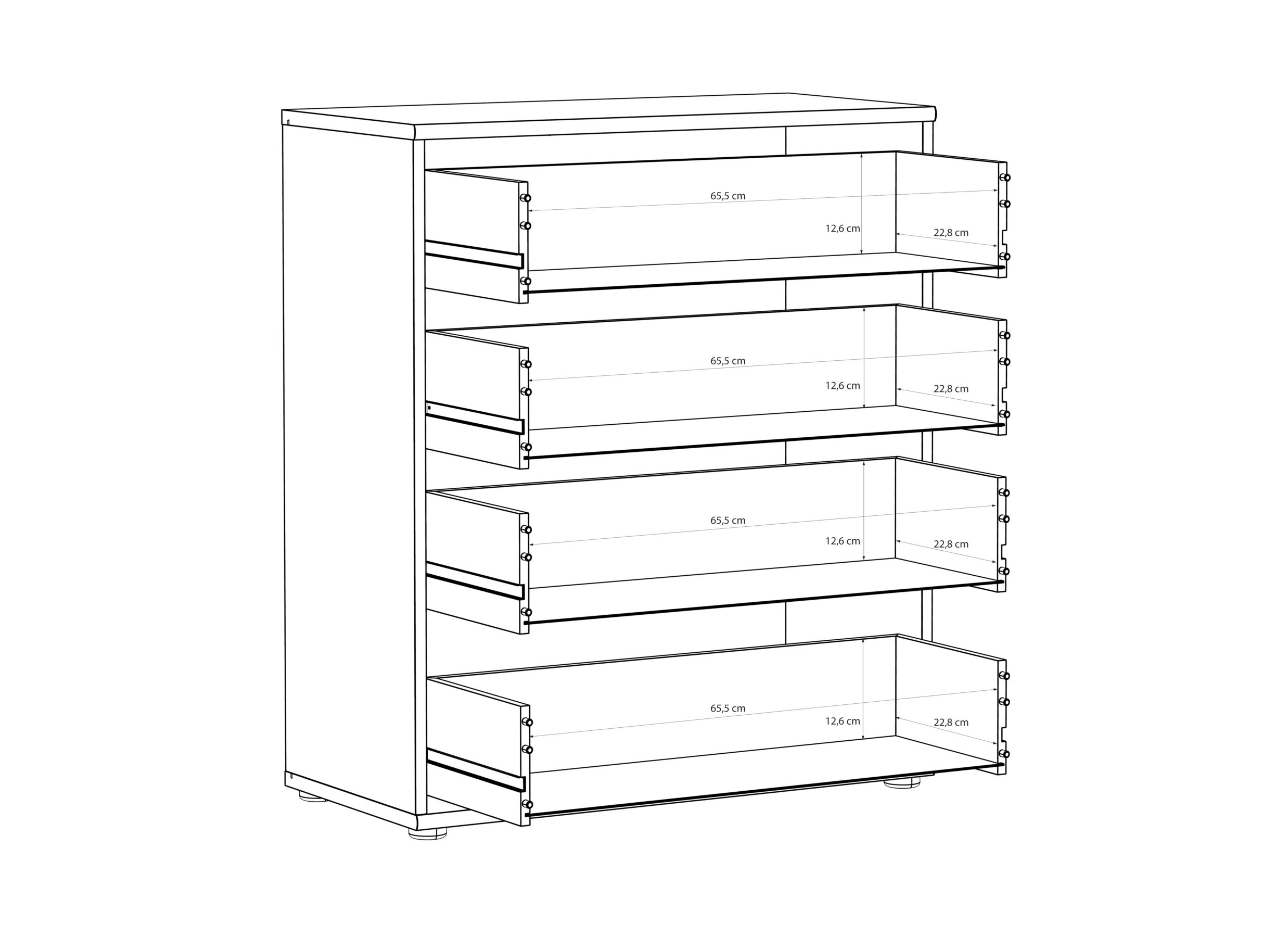 Dimensions - Commode Topic 74x35x86cm - décor - cashmere
