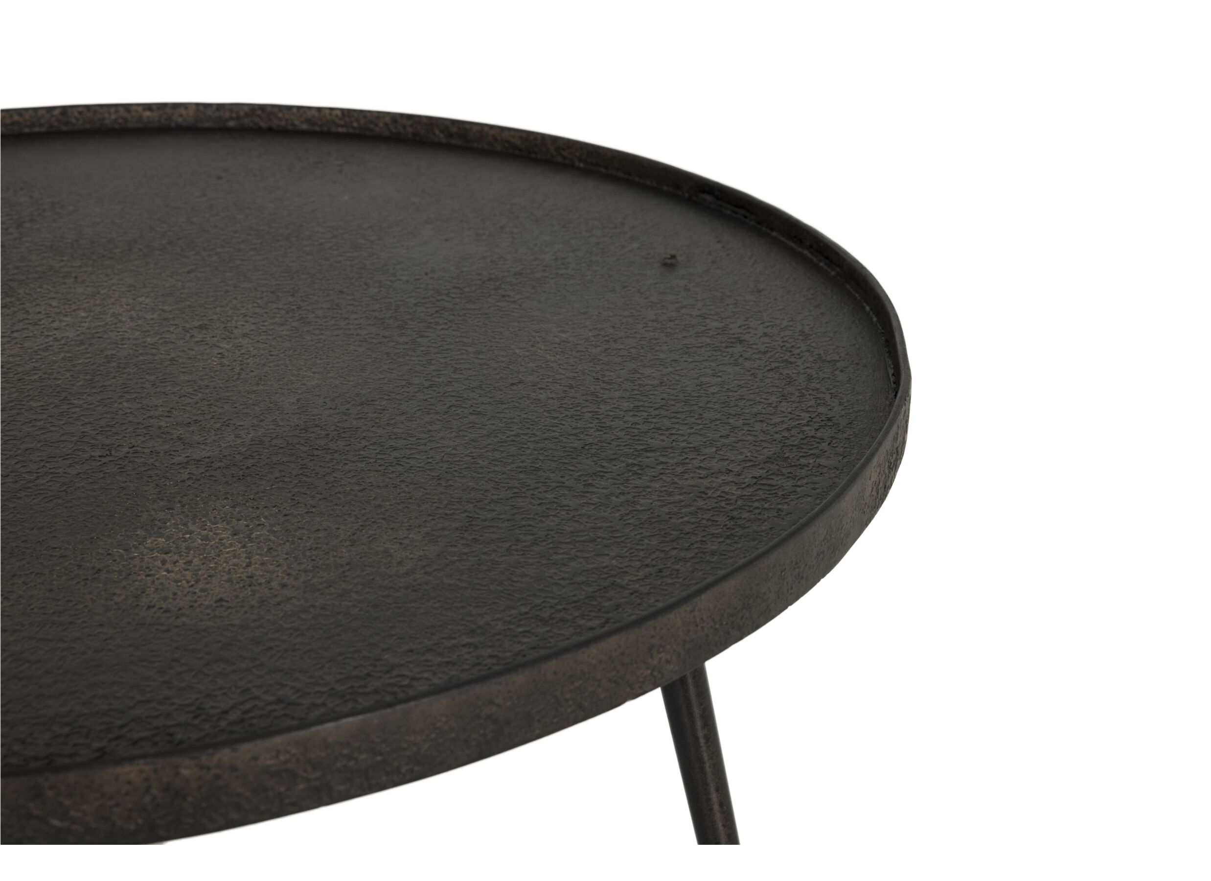 Detail - Table basse Felix Ø80cm - bois massif recyclé - noir