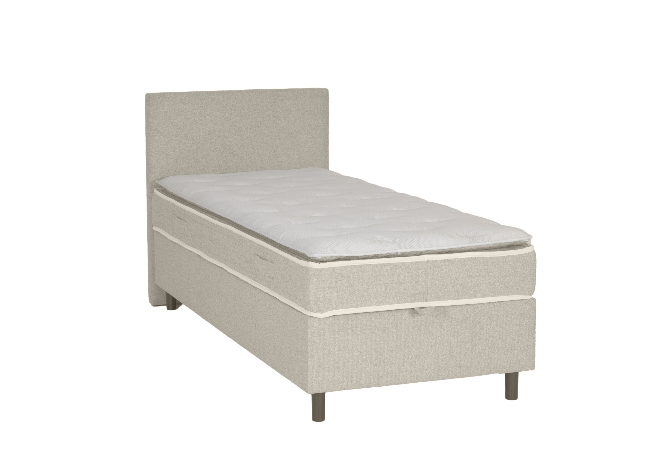 Hoofdfoto - Bedbox City 90x200cm - stof - beige met opbergruimte