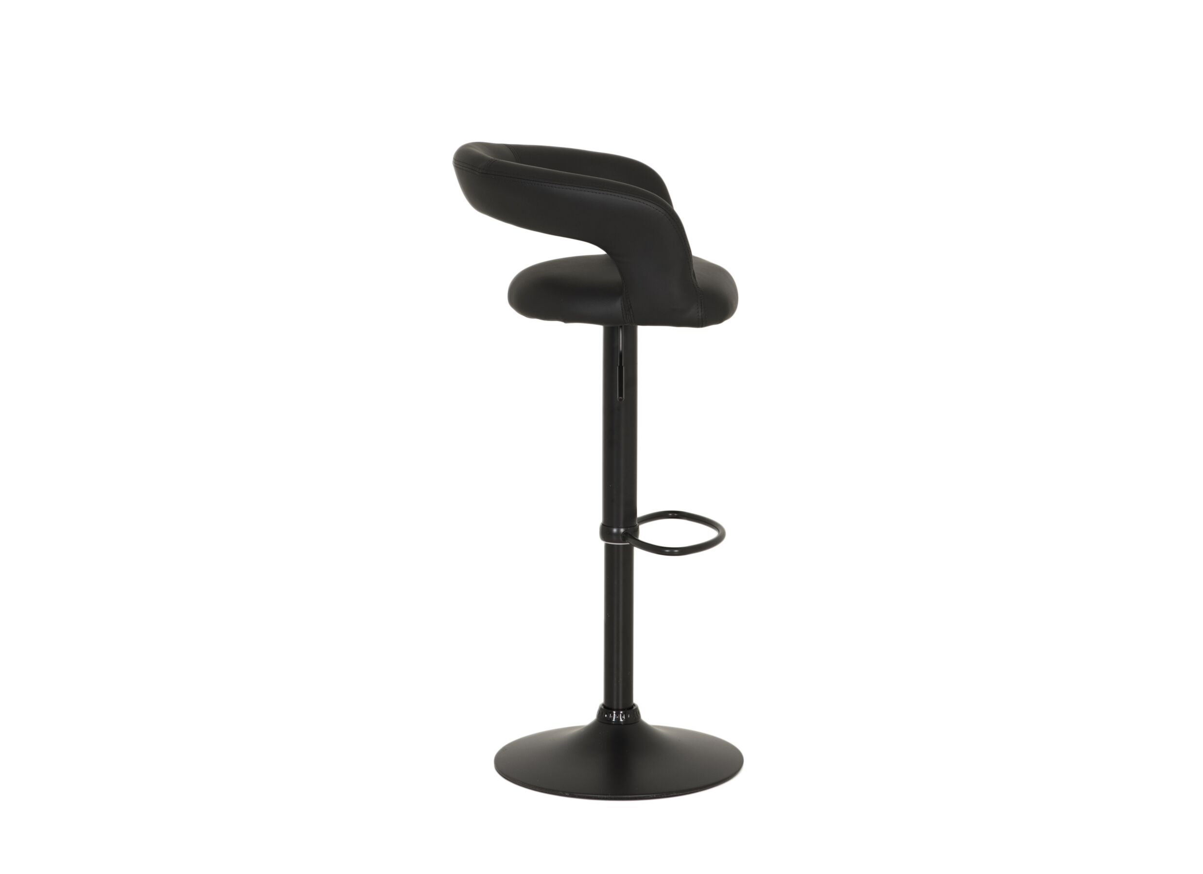 Barstoel Zorn lederlook - zwart