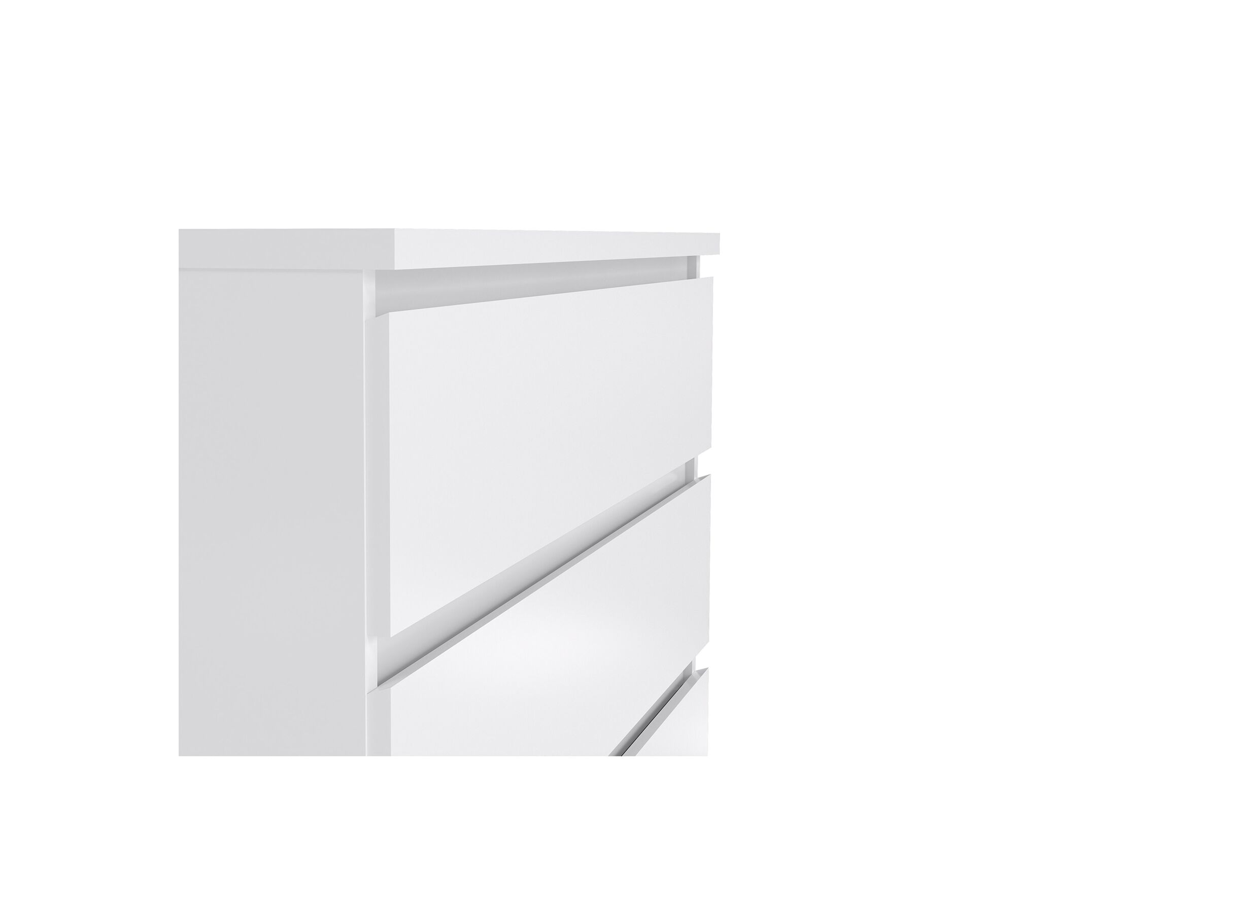 Commode Naia 77x50x112cm - mélamine - blanc laqué