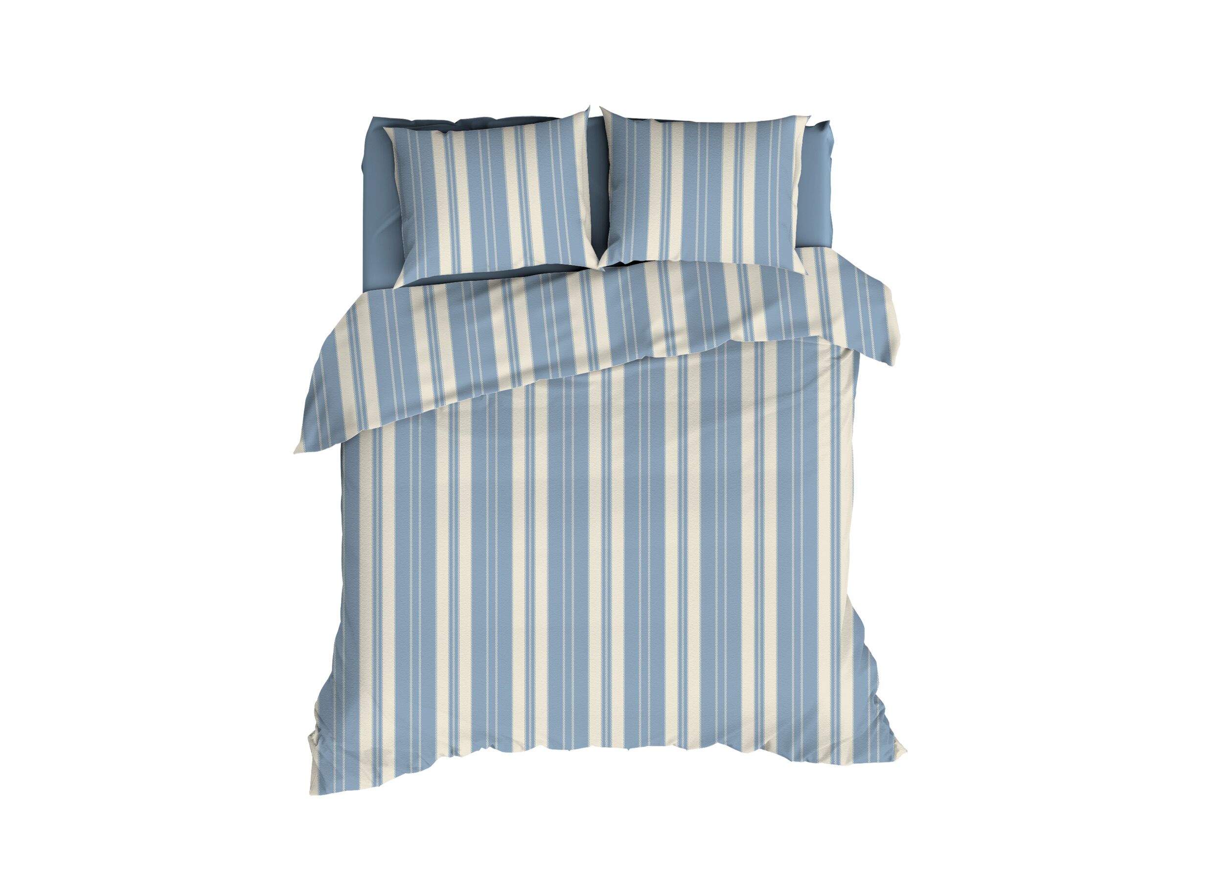 Dekbedovertrek Nendaz 260x200/220cm - flanel - blauw - Dekbedovertrek Nendaz 260x200/220cm - flanel - blauw