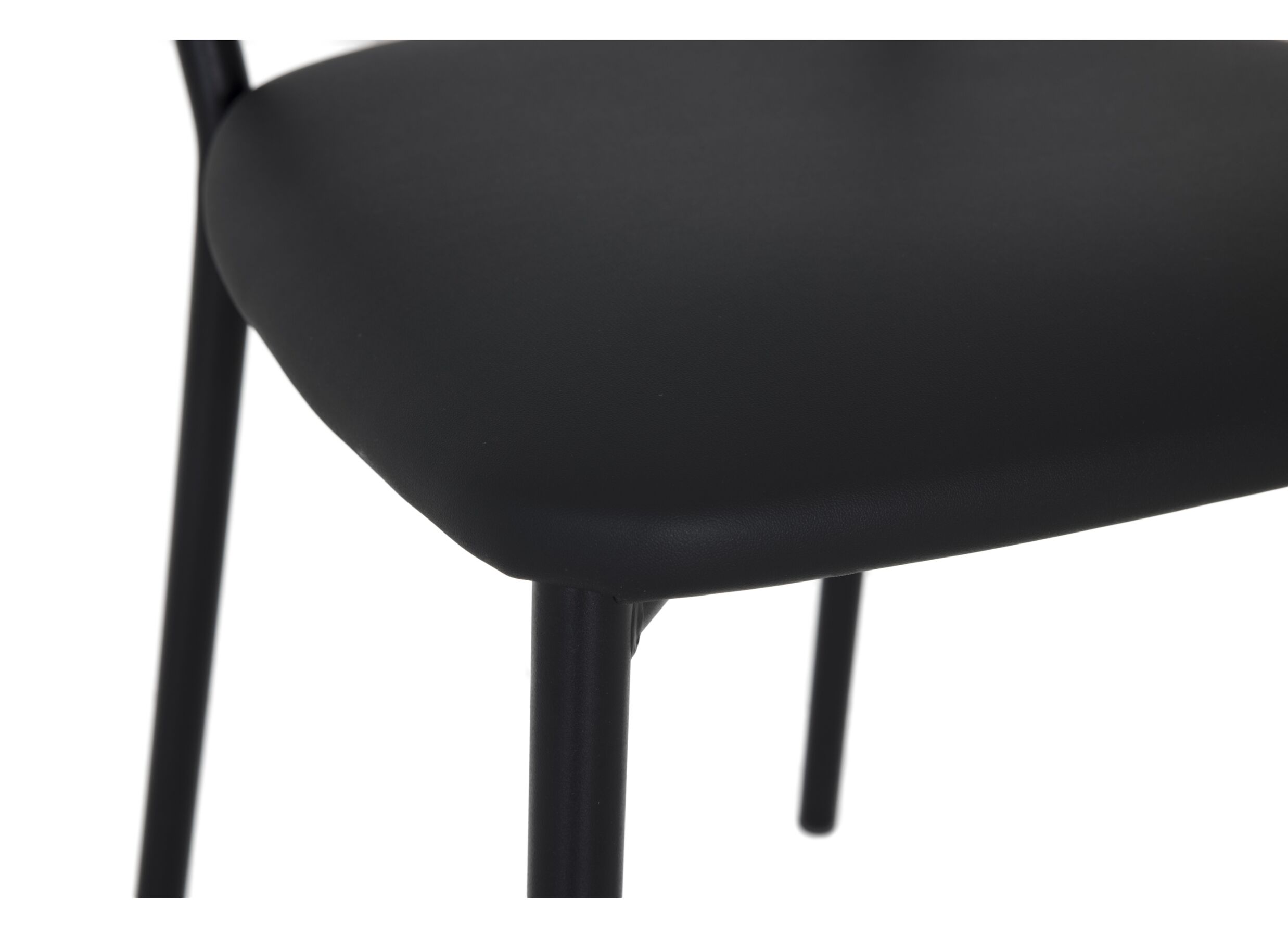 Detail - Chaise Romy 46,5x55x81,5cm - tissu/métal - noir