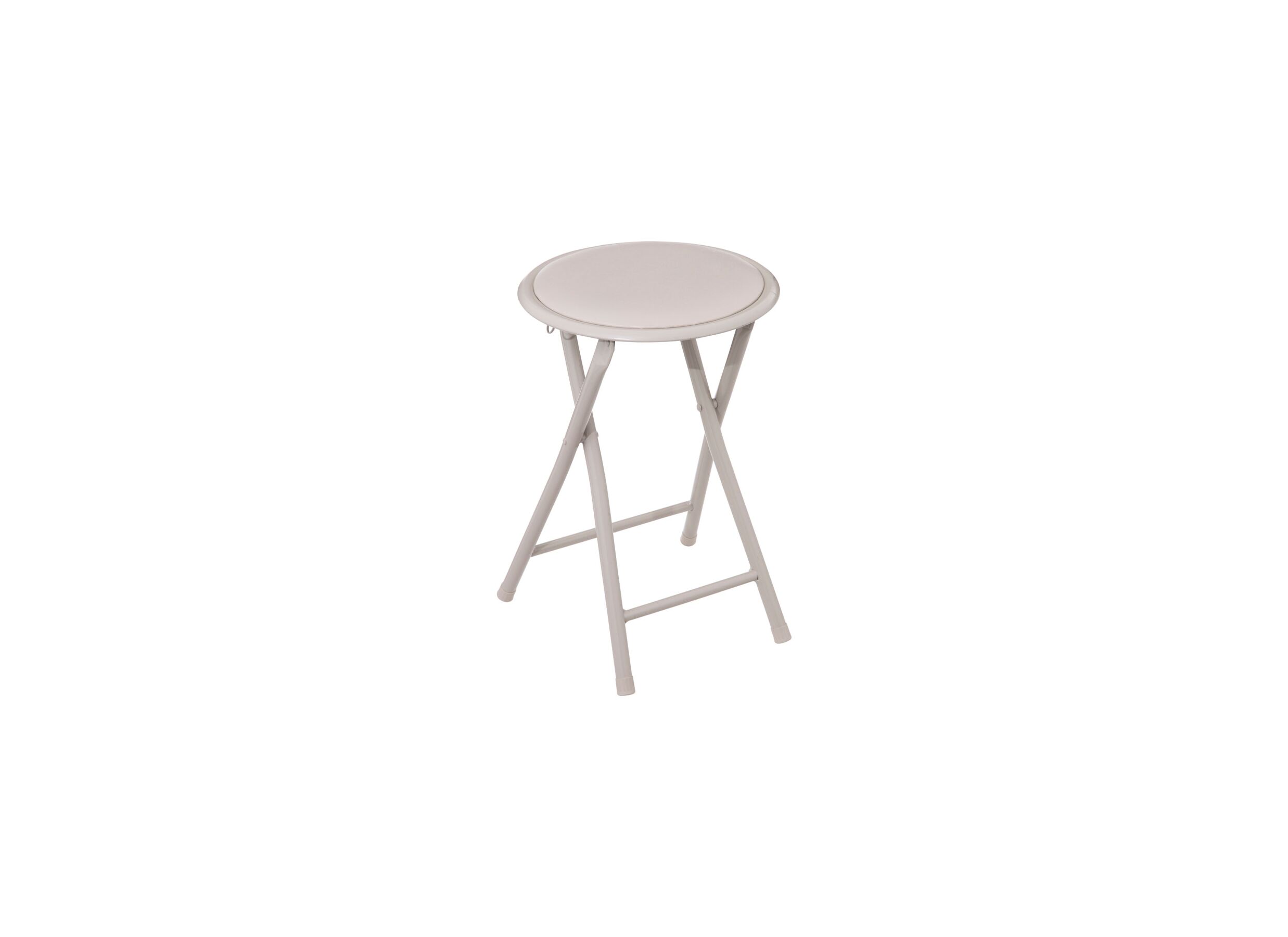 Krukje plooibaar Ø30xH45cm - metaal & PVC - beige - Tabouret pliant Ø30xH45cm - métal & PVC - beige