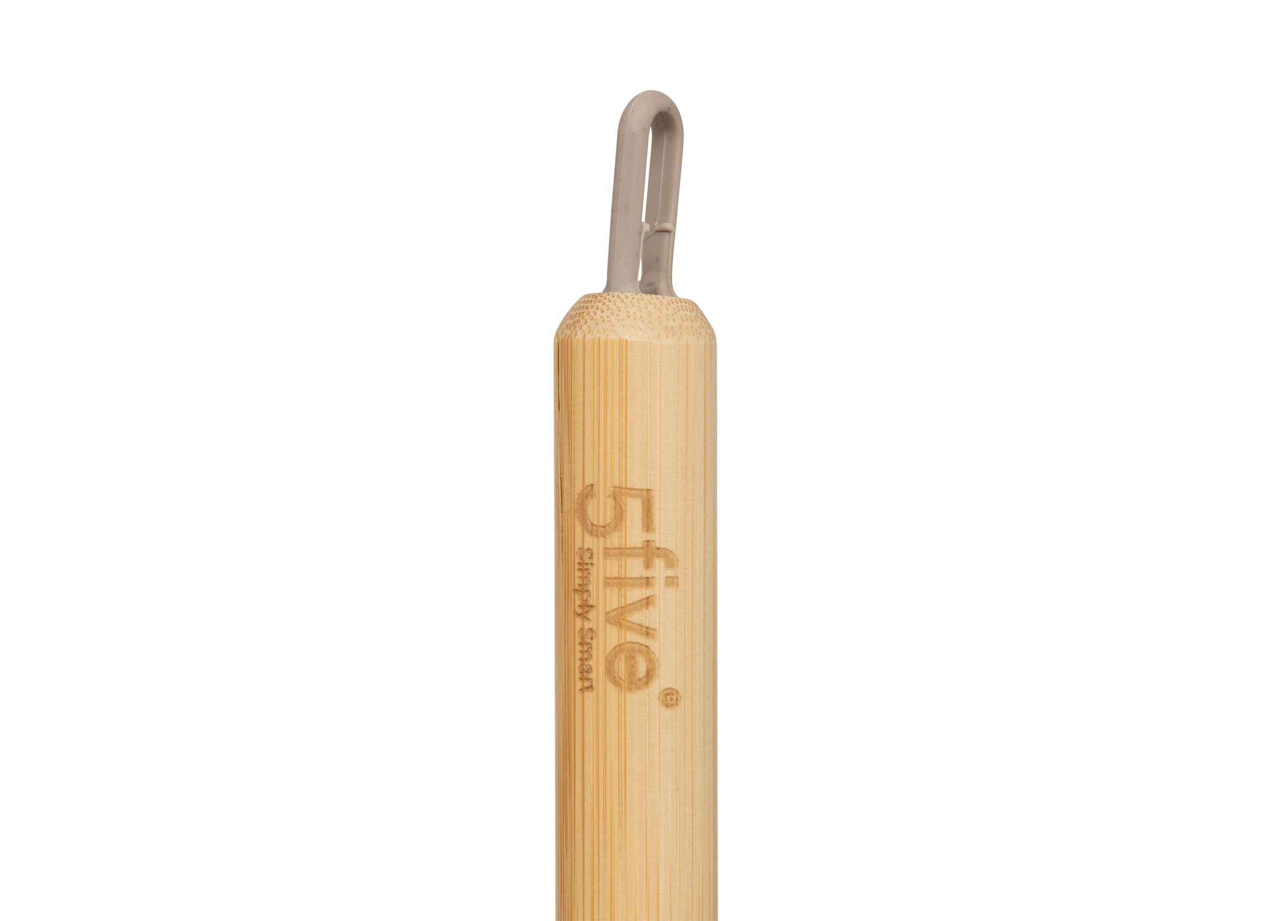 Detail - Brosse textile 7,3x4x34,5cm - bambou et plastique - gris