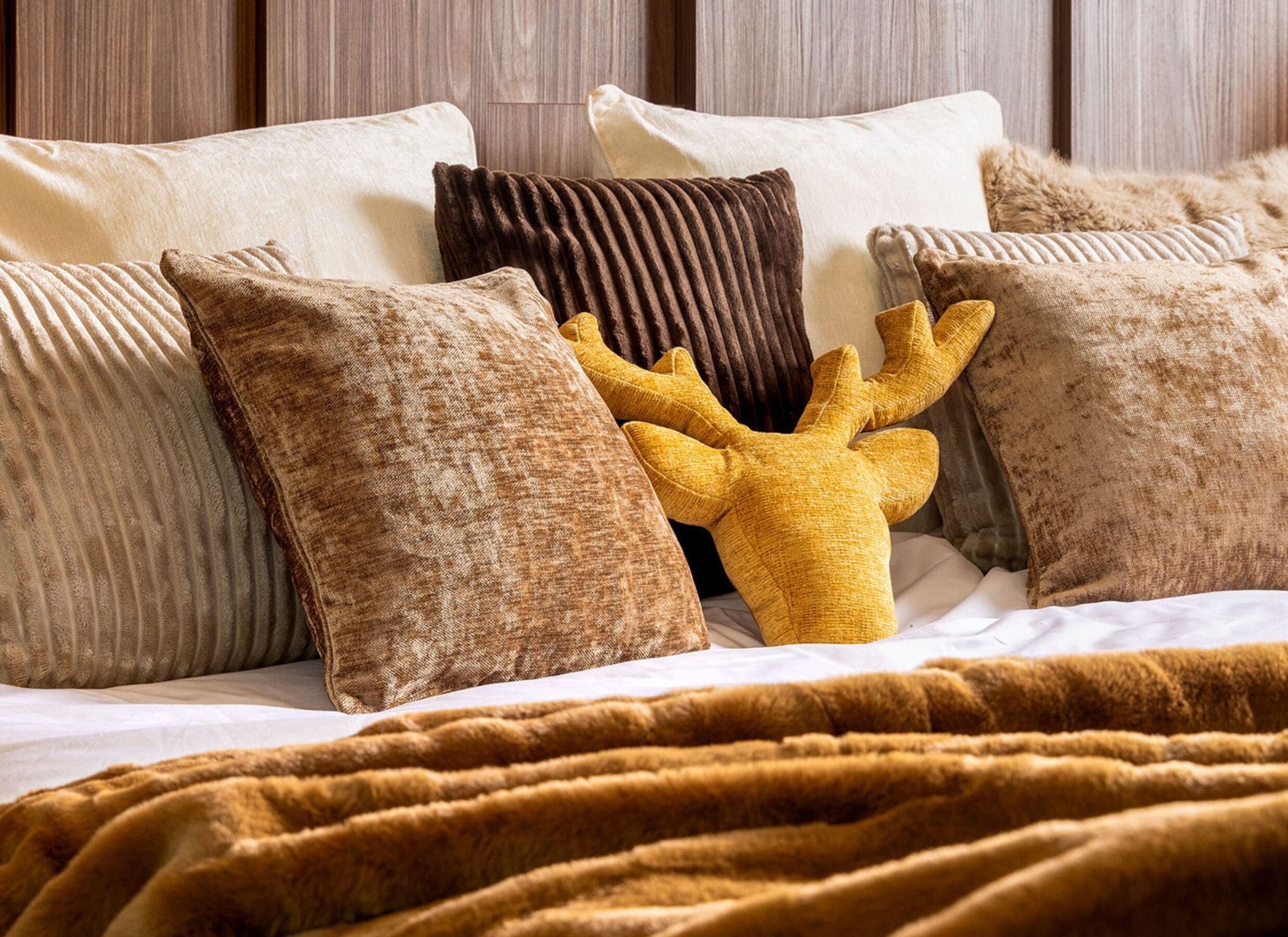 Foto ambiance - Coussin Lewy 45x45cm - polyester - tobacco brown