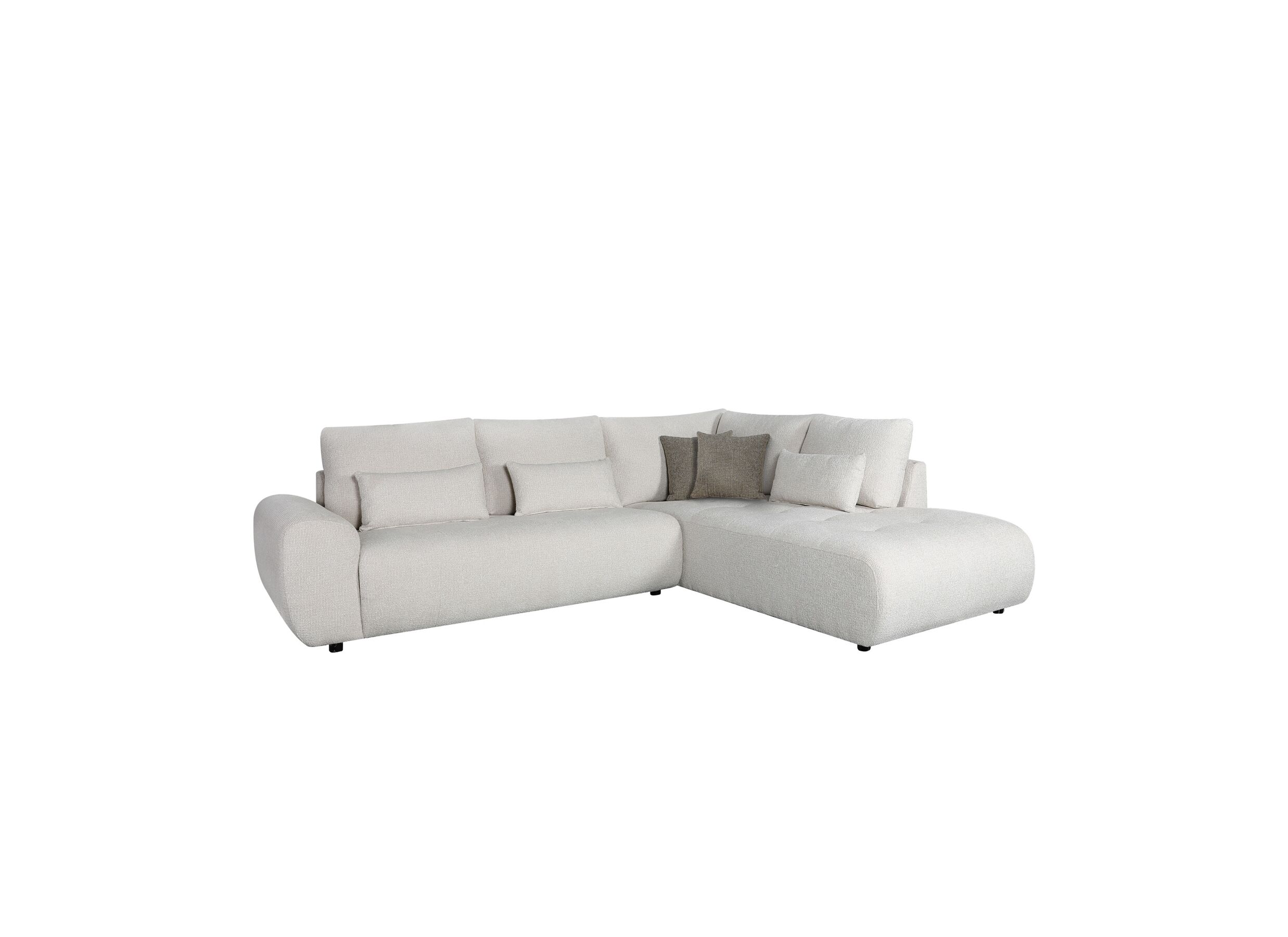 Hoeksalon Garama stof beige - Canapé d'angle Garama tissu beige