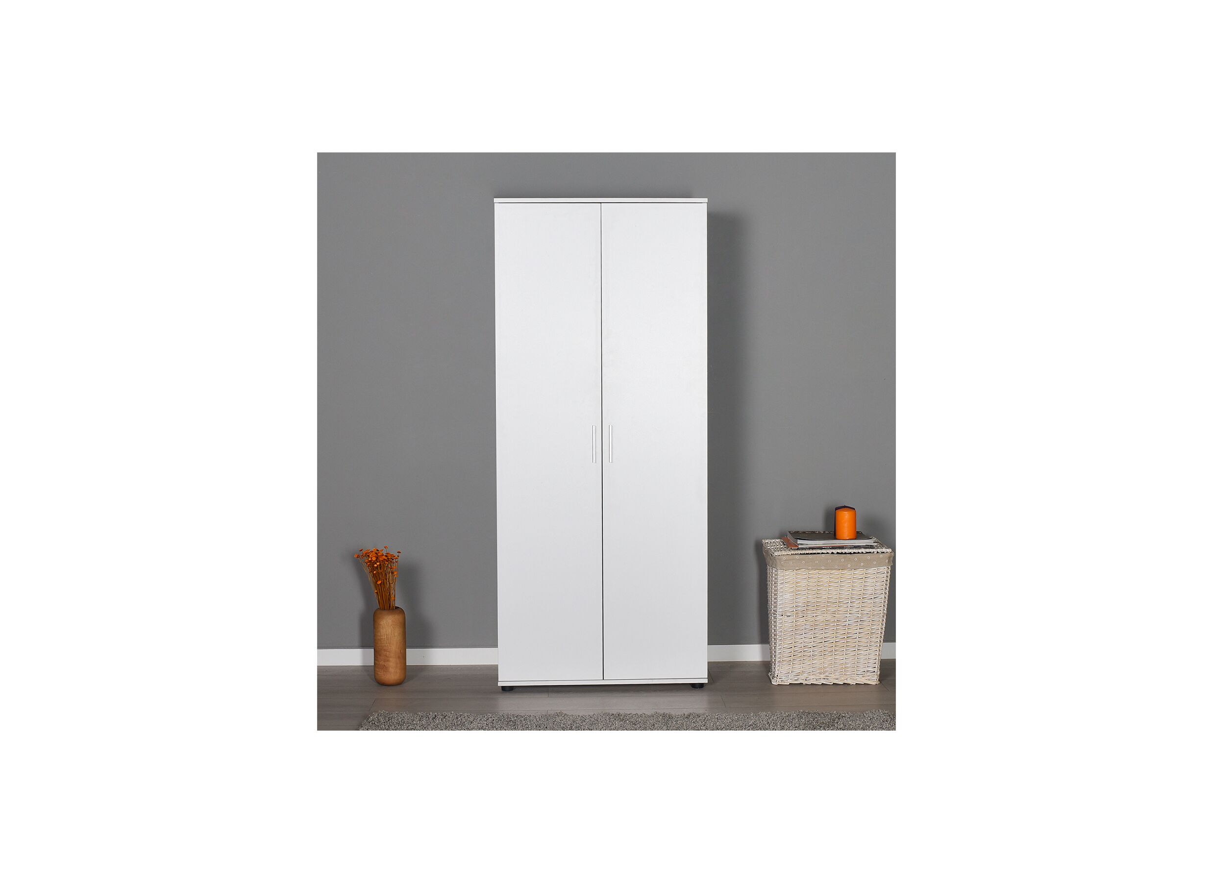 Foto ambiance - Garde-robe Sydney 80cm - mélamine - blanc