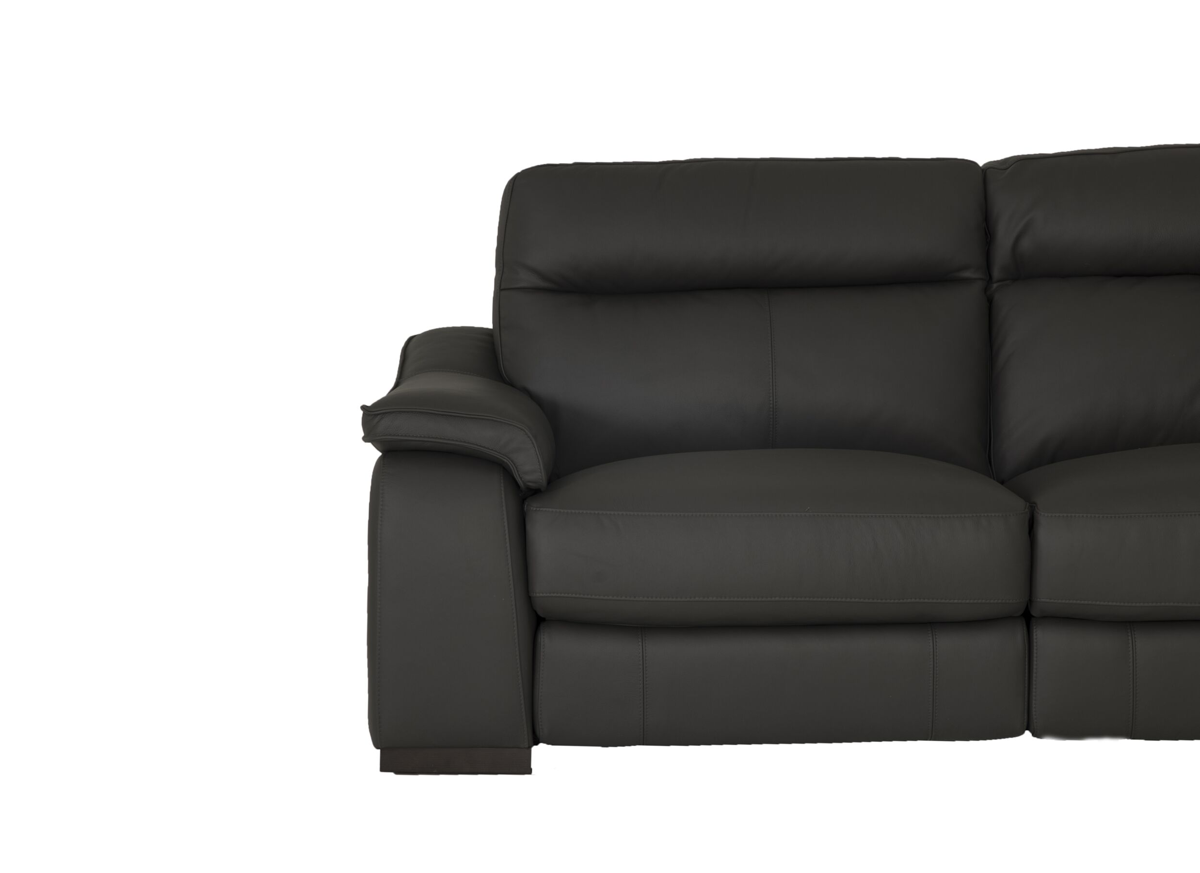 Detailfoto - Zetel Final 2,5+2-zit - leder - shalegrey