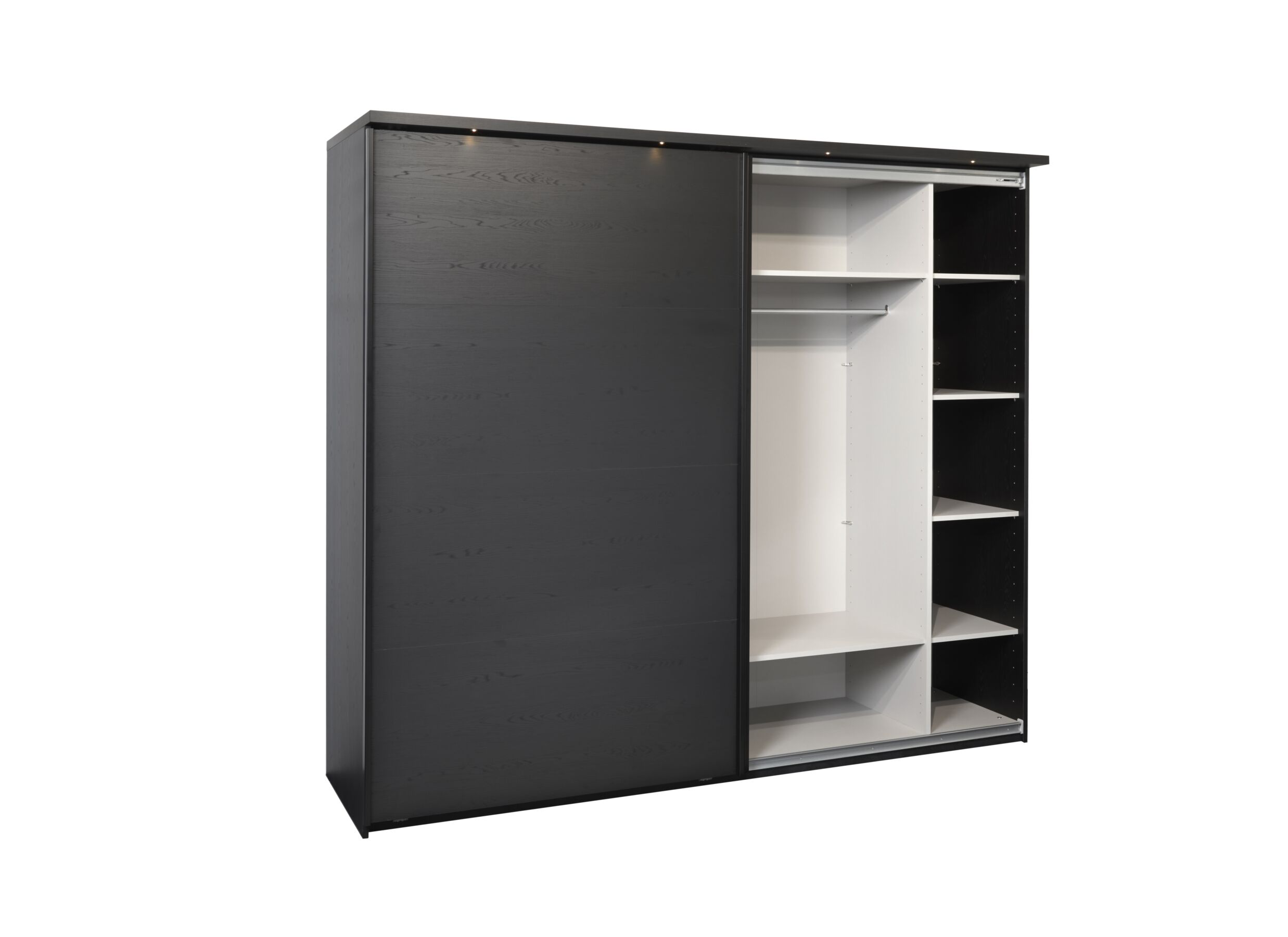 Armoire à portes coulissantes Rosie 245cm - mélamine - noir