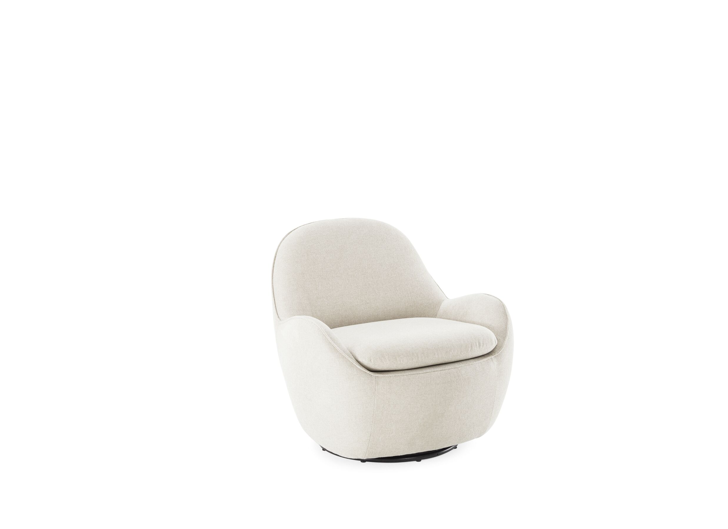 Fauteuil pivotant Hug tissu beige - Fauteuil pivotant Hug 75x76x71cm - tissu - beige