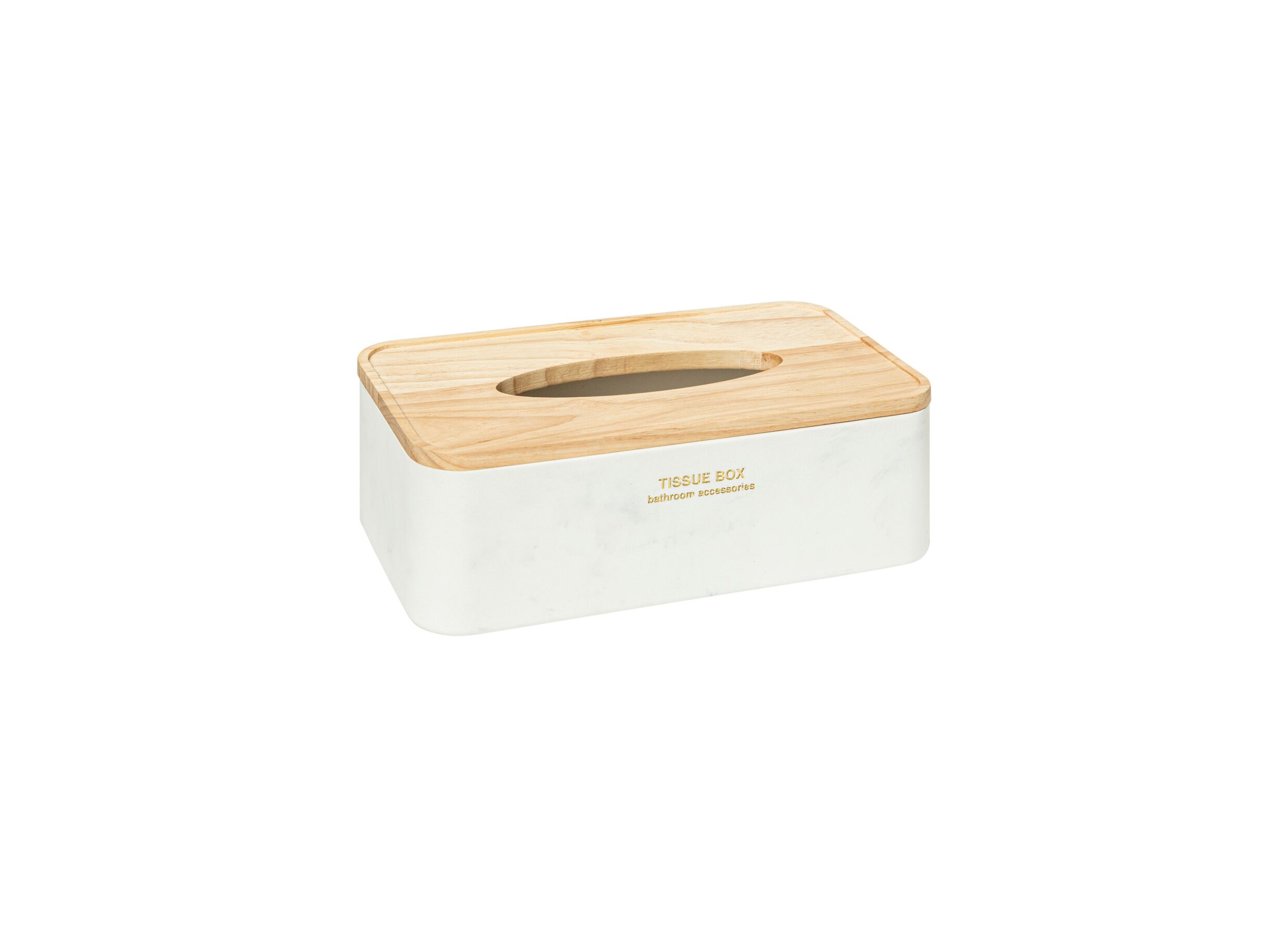 Tissuebox Lea 25x13 - Boite à mouchoirs Lea 25x13,3x8,6cm - polystone & hévéa - blanc