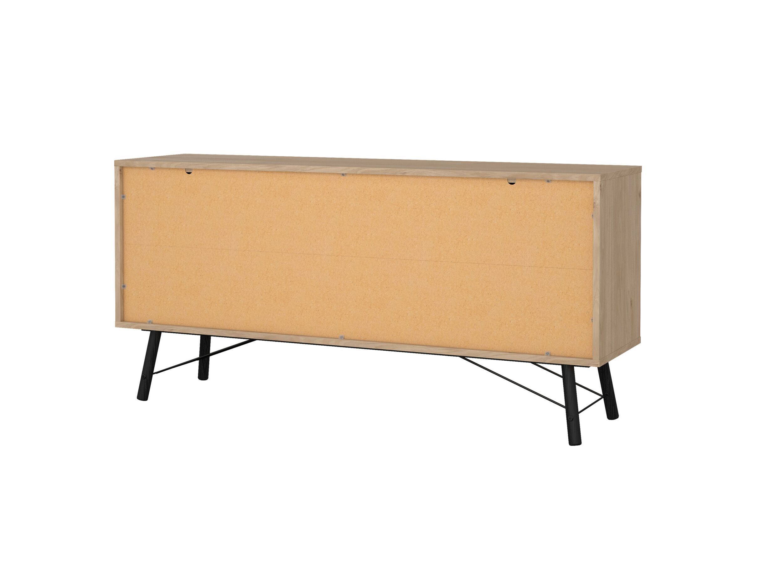 Aperçu - Buffet Ry 151cm - panneau décor - marron & noir