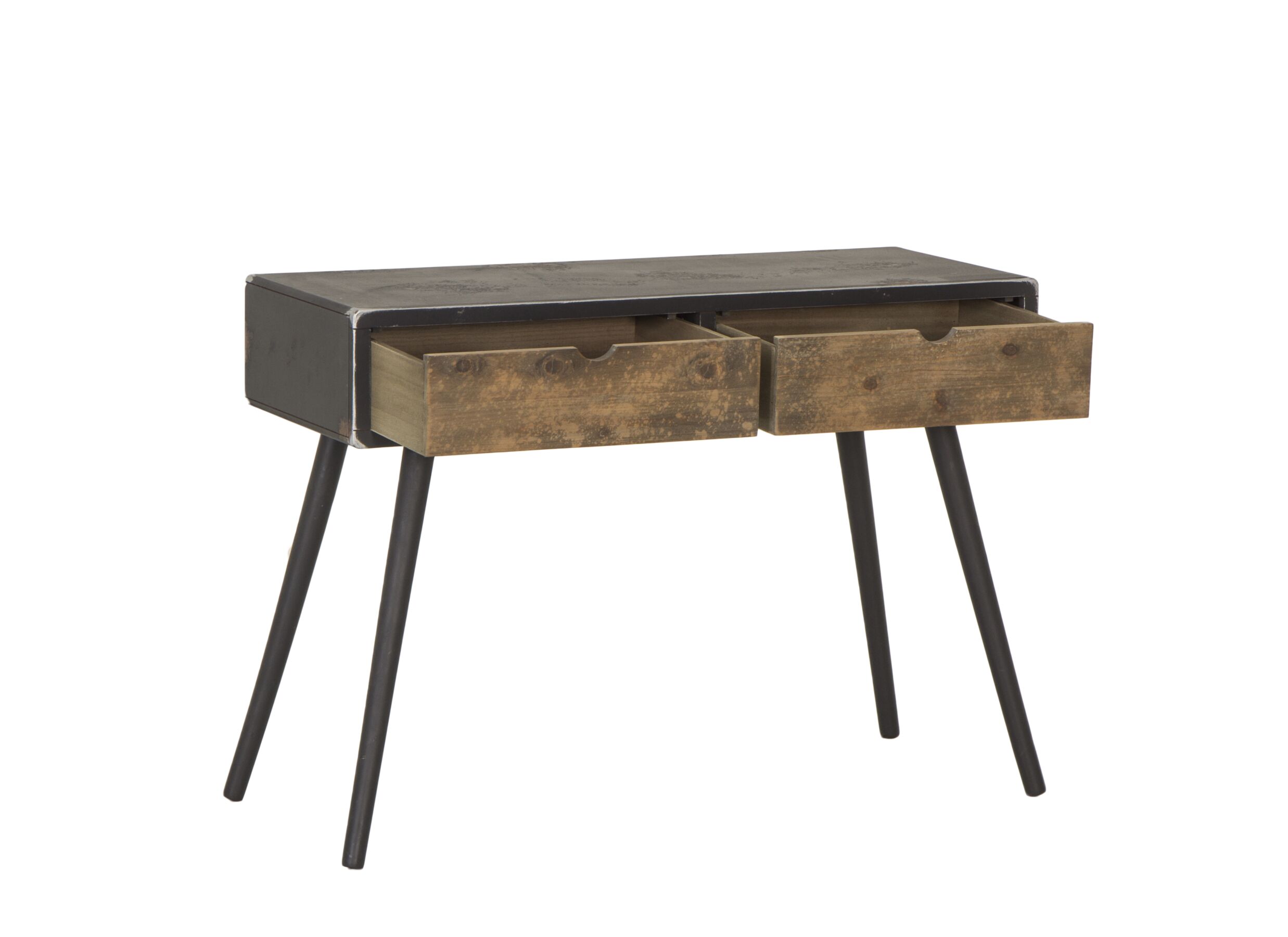 Disposition - Console Esperanto 100x42x72cm - sapin massif & décor - naturel/noir