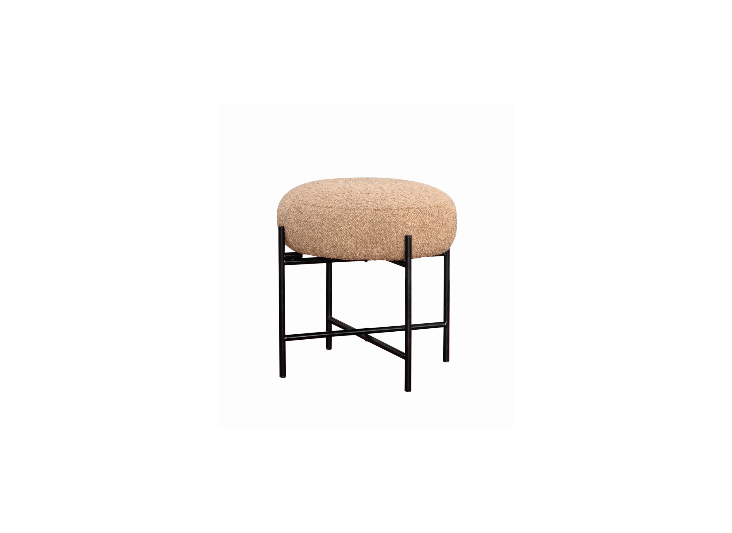 Plus Important - Pouf Anaïs Ø40cm - fibre polyester/métal - beige