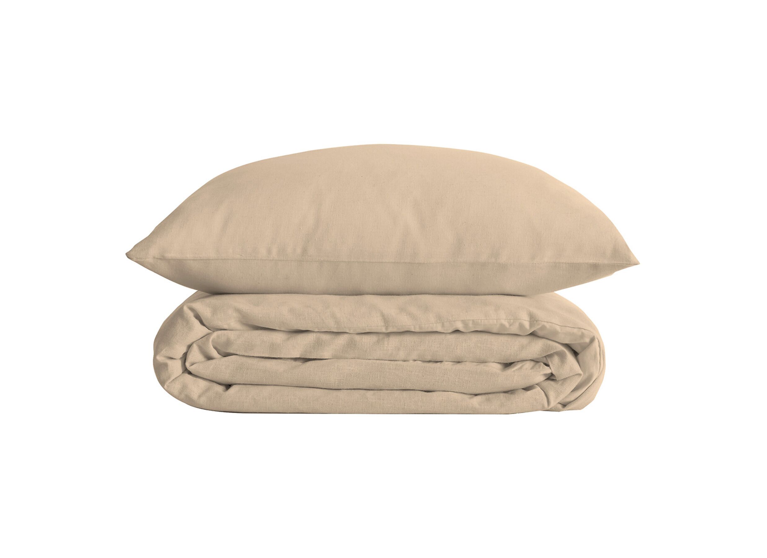 Dekbedovertrek 240x220cm - percale katoen - beige - Dekbedovertrek 240x220cm - percale katoen - beige