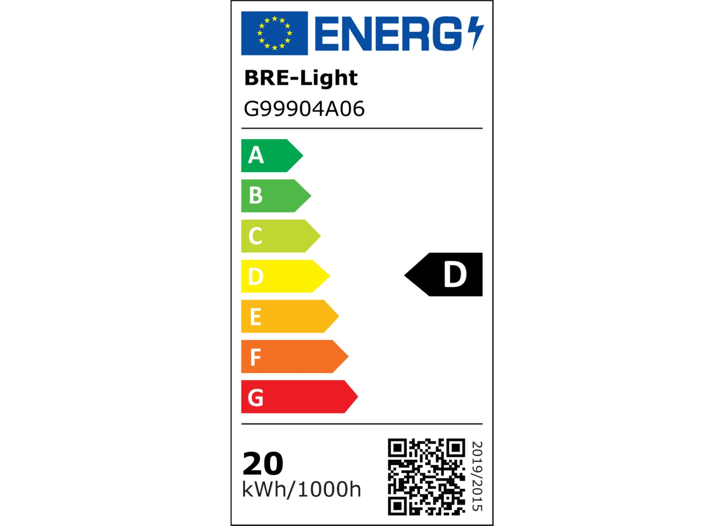 Energielabel - Plafondlamp Bray 30x52cm - metaal/kunststof - zwart