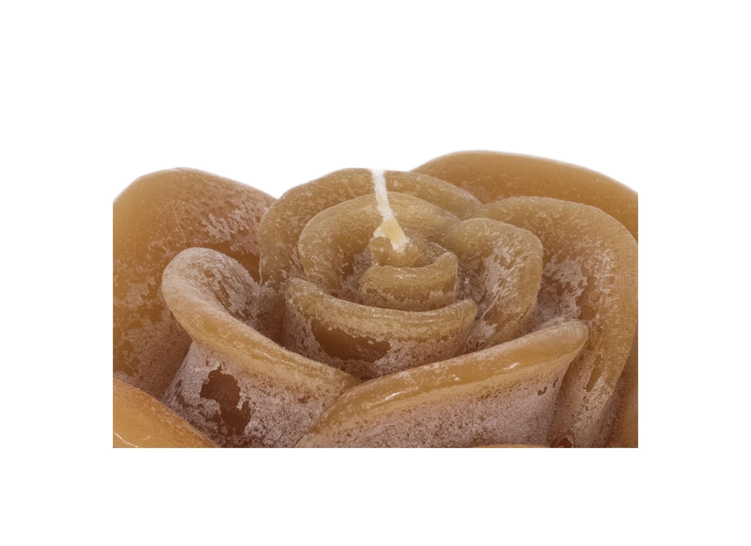 Detail - Bougie Roses Sculptures M Ø12x10cm - rustique - cognac
