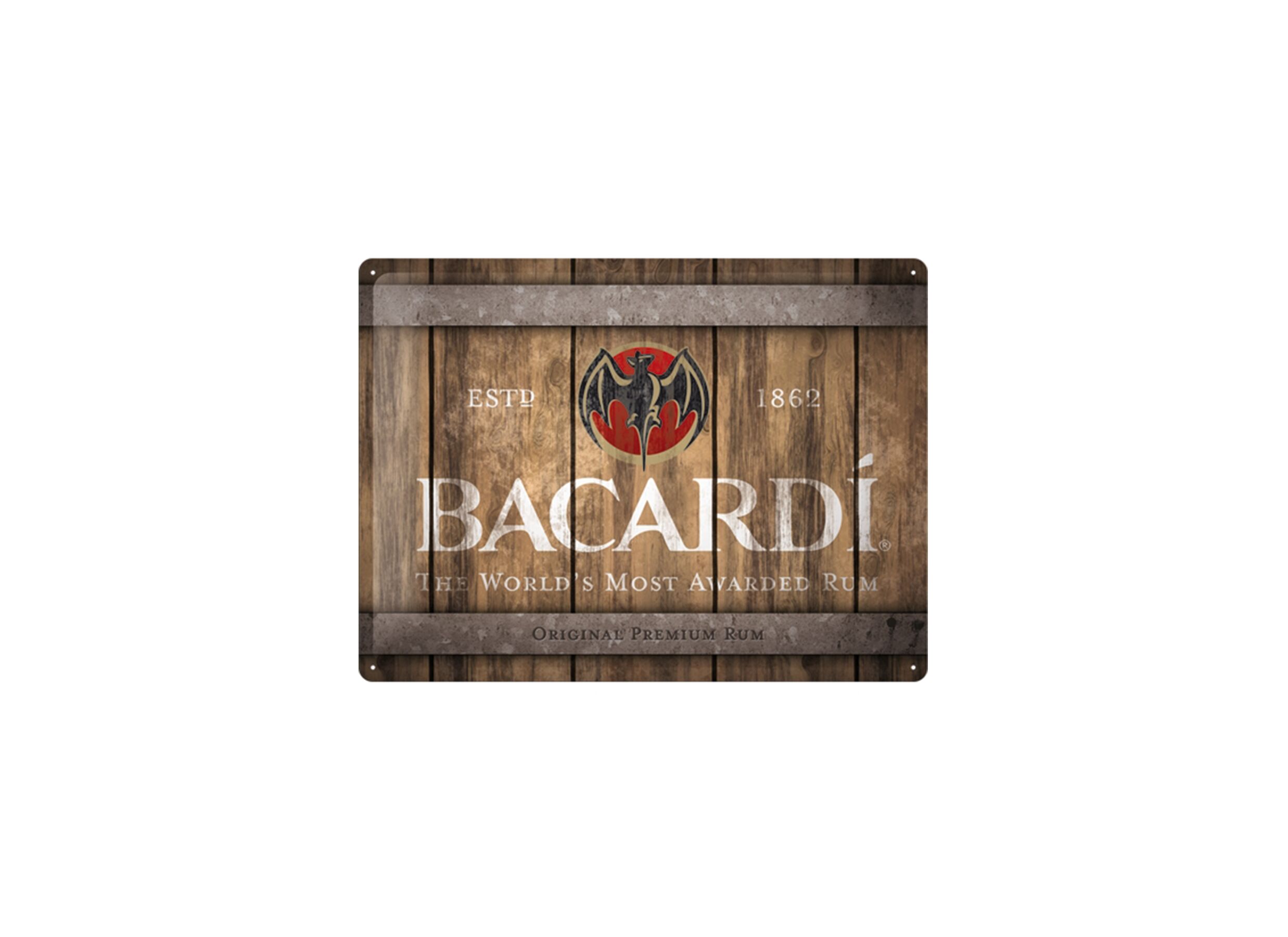 Plakkaat Bacardi 40x30cm - metaal - multicolor