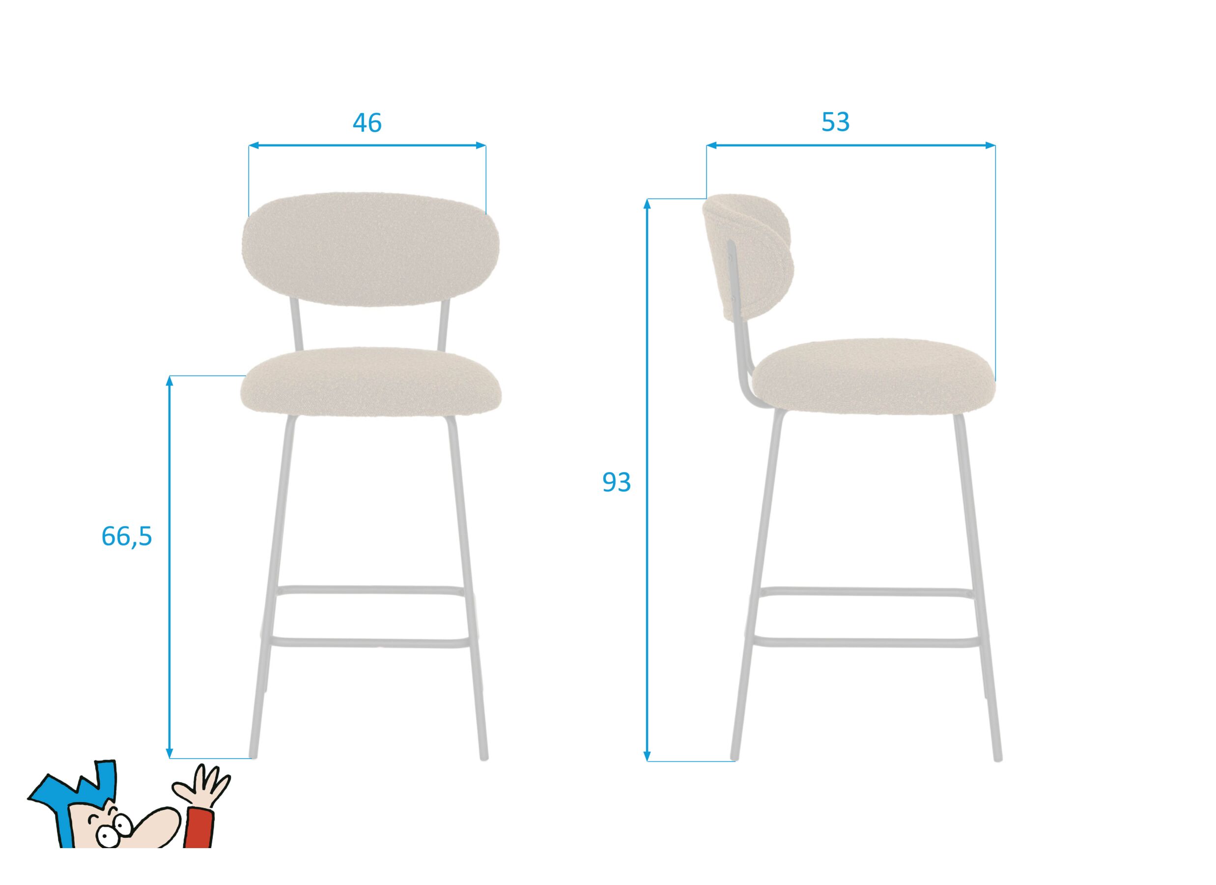 Afmetingen - Barstoel Jumper ZH66,5cm