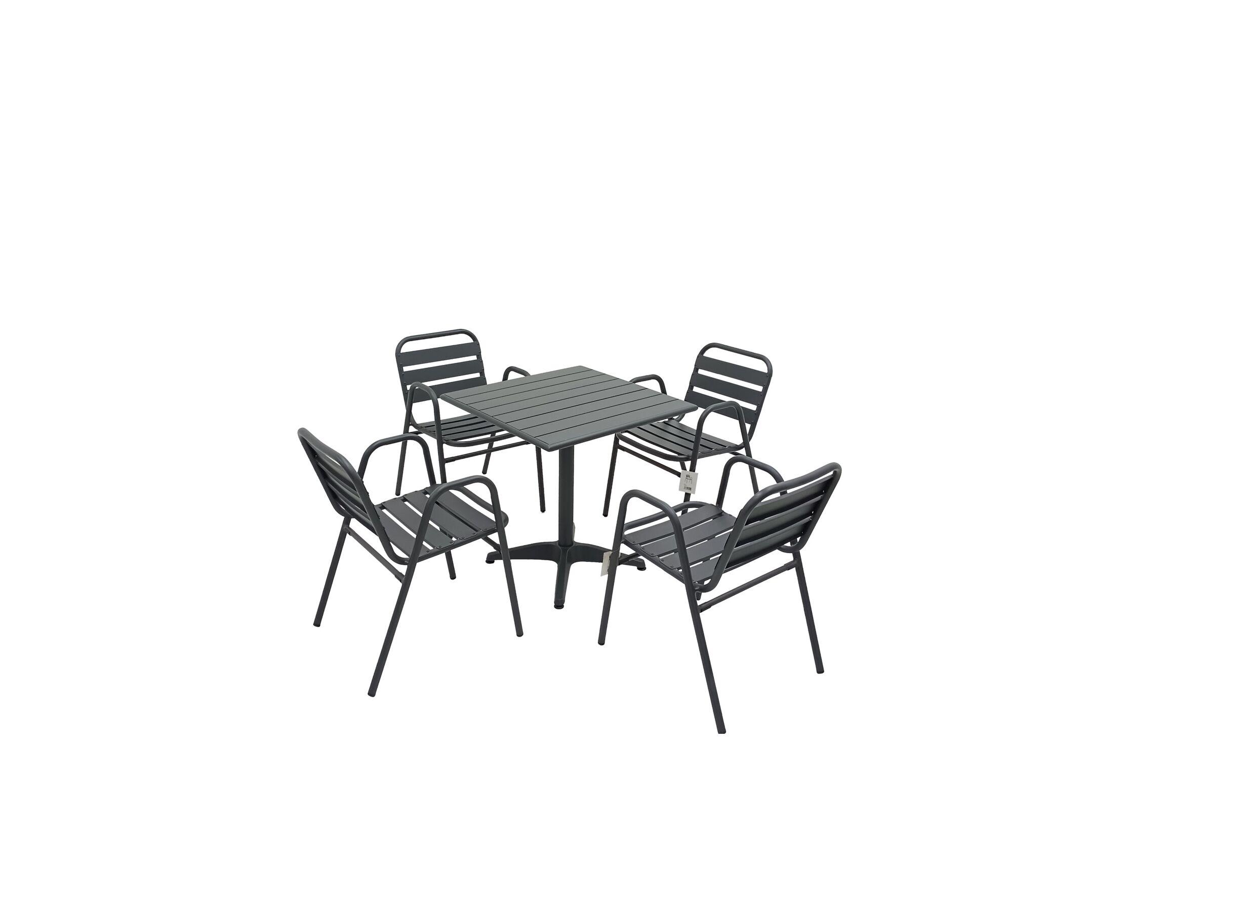 Photo ensemble - Table de jardin Lush 70x70x72cm - aluminium - anthracite