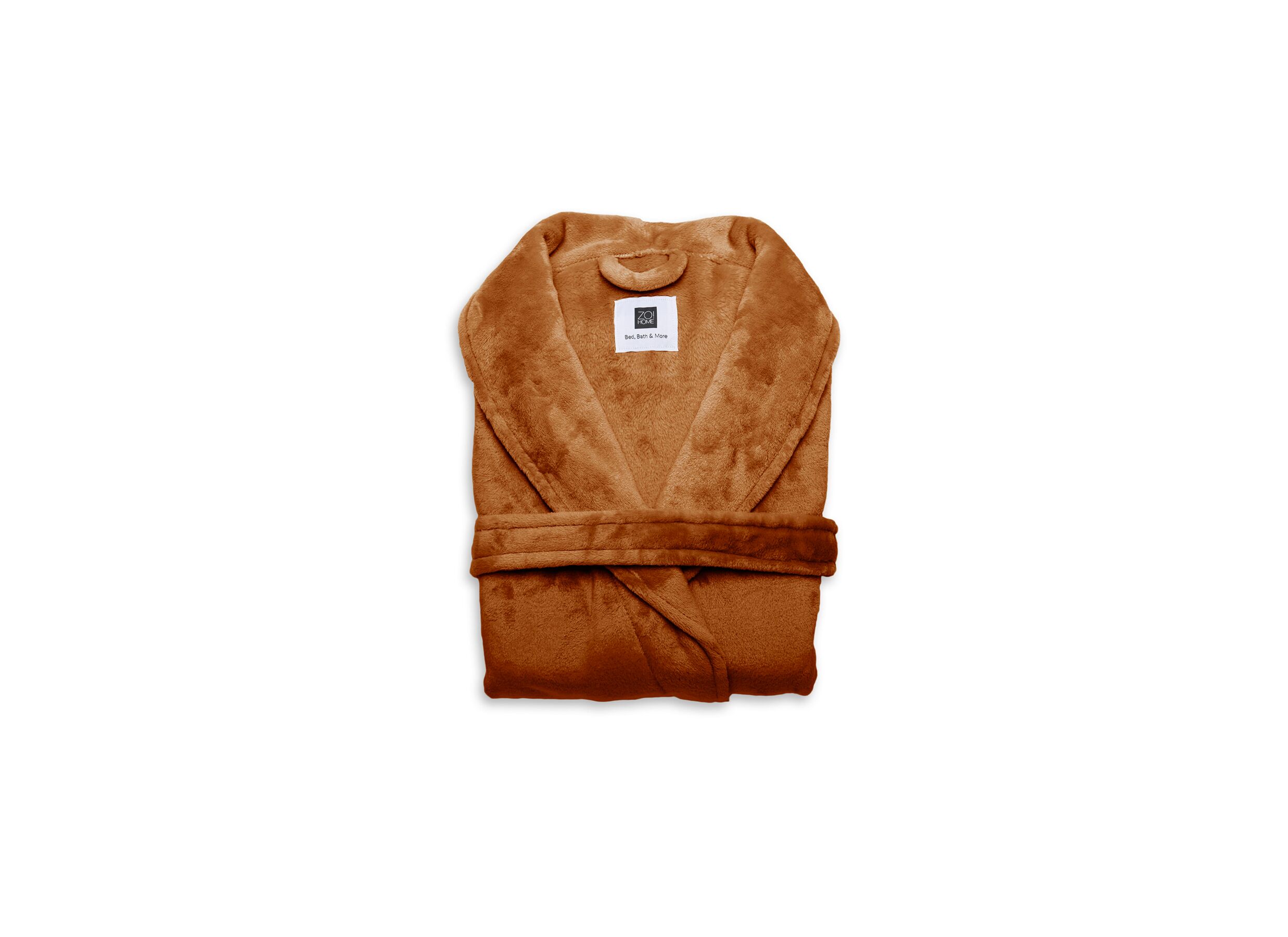 Detailfoto - Badjas XL flanel copper orange