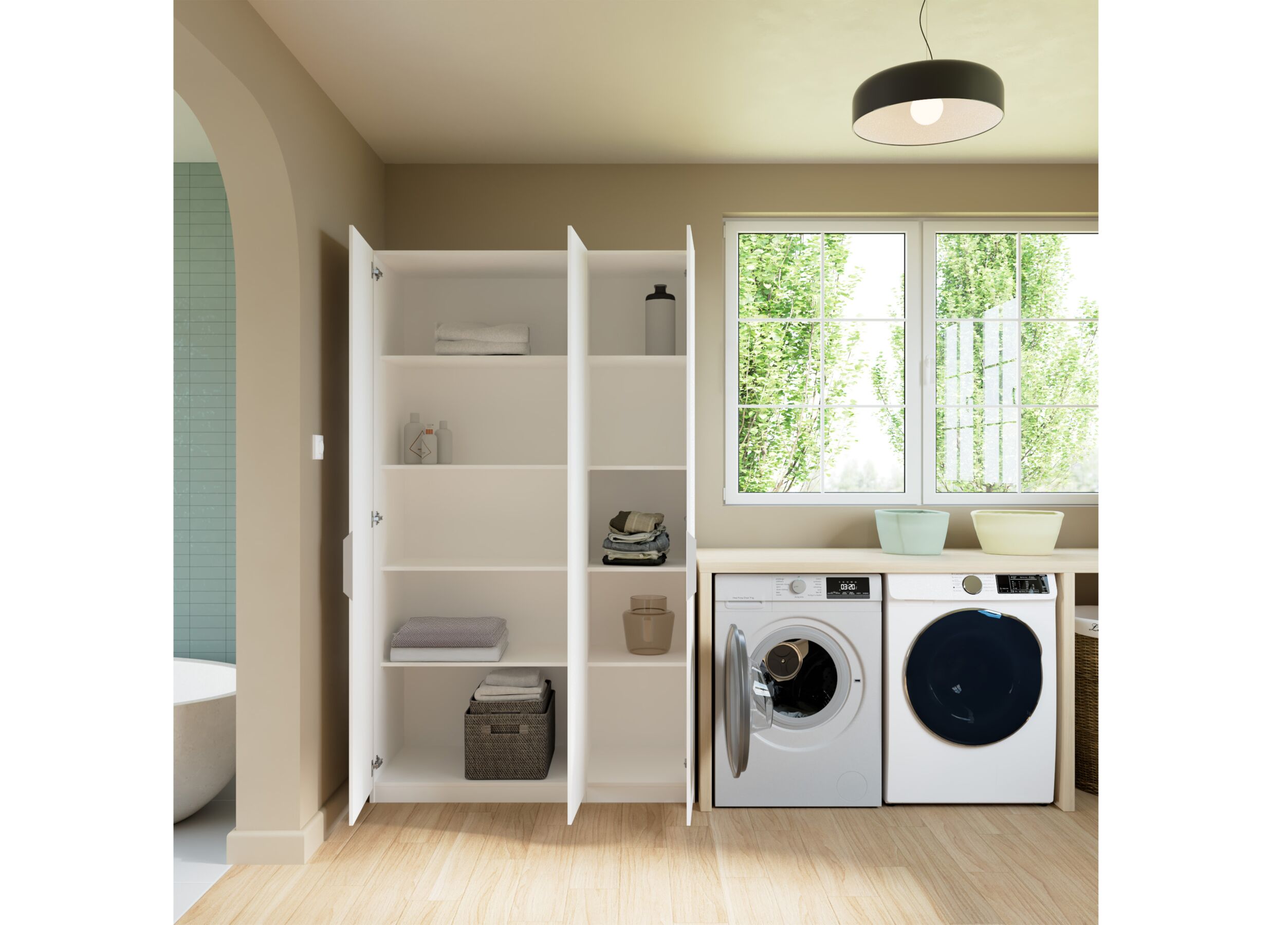 Foto ambiance - Armoire de rangement Ghost 119cm - décor - blanc