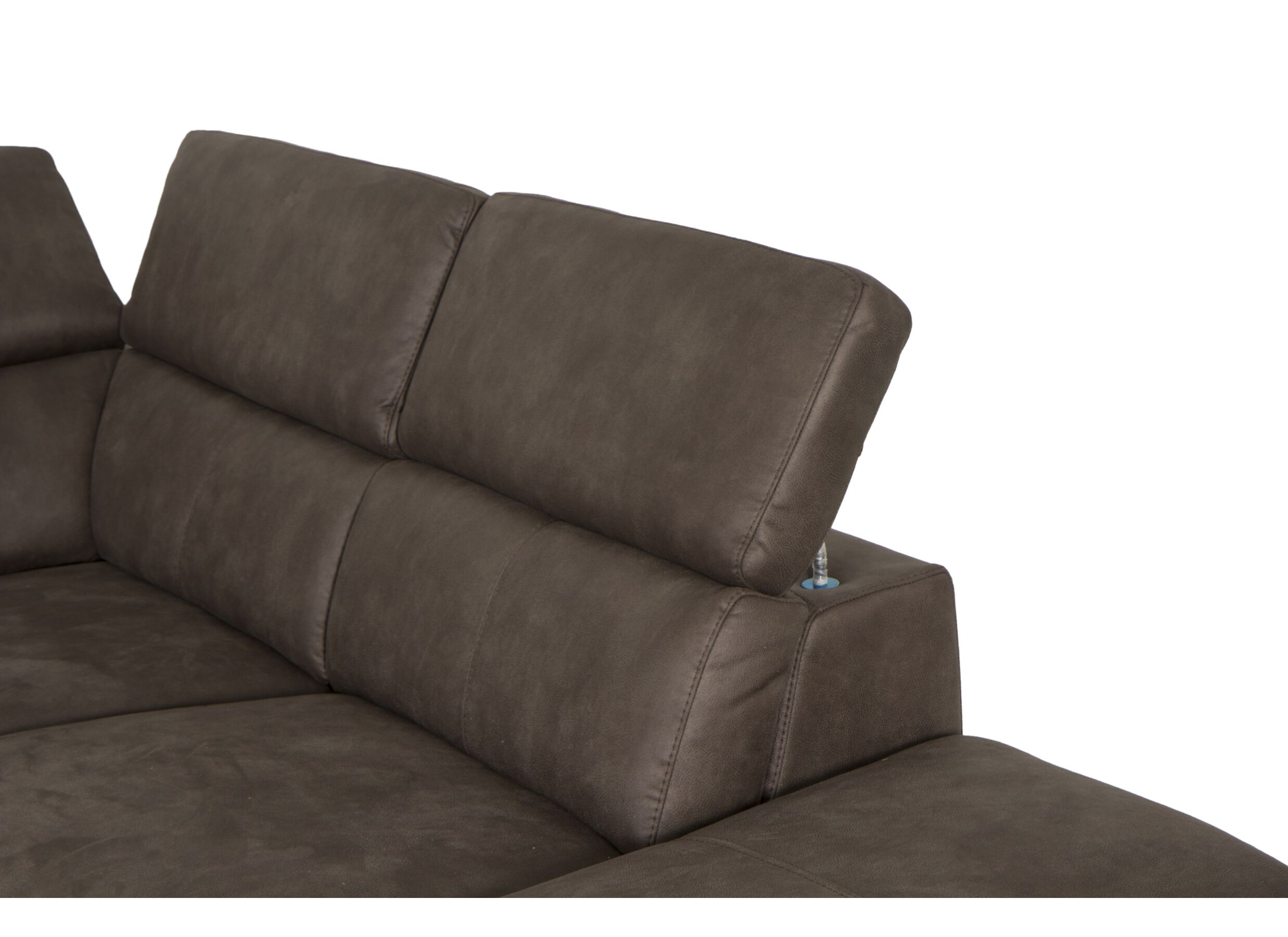 Canapé d'angle Flow 287x238cm - tissu - gris avec relax