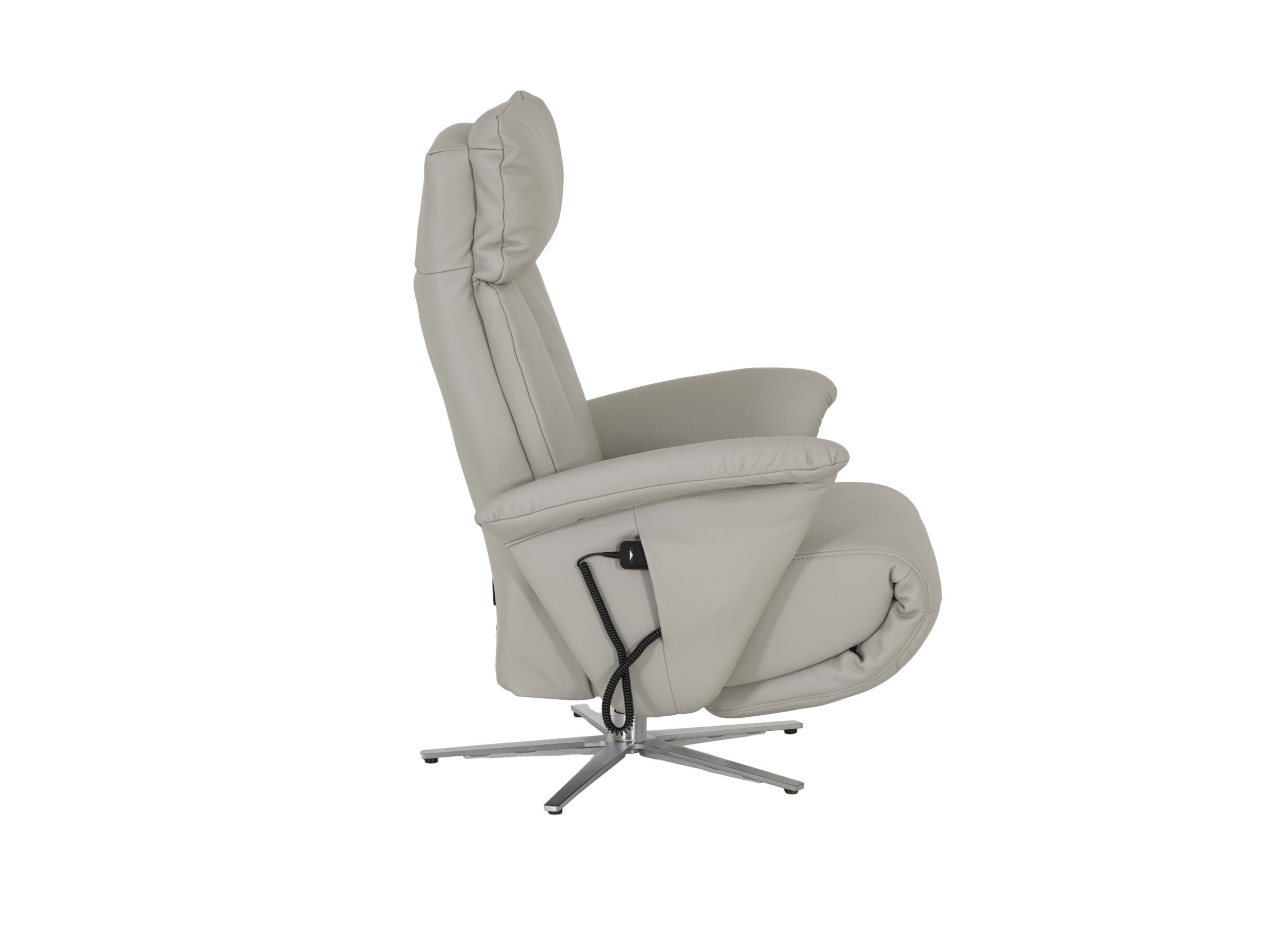 Relaxzetel 7804 elektrisch leder grijs