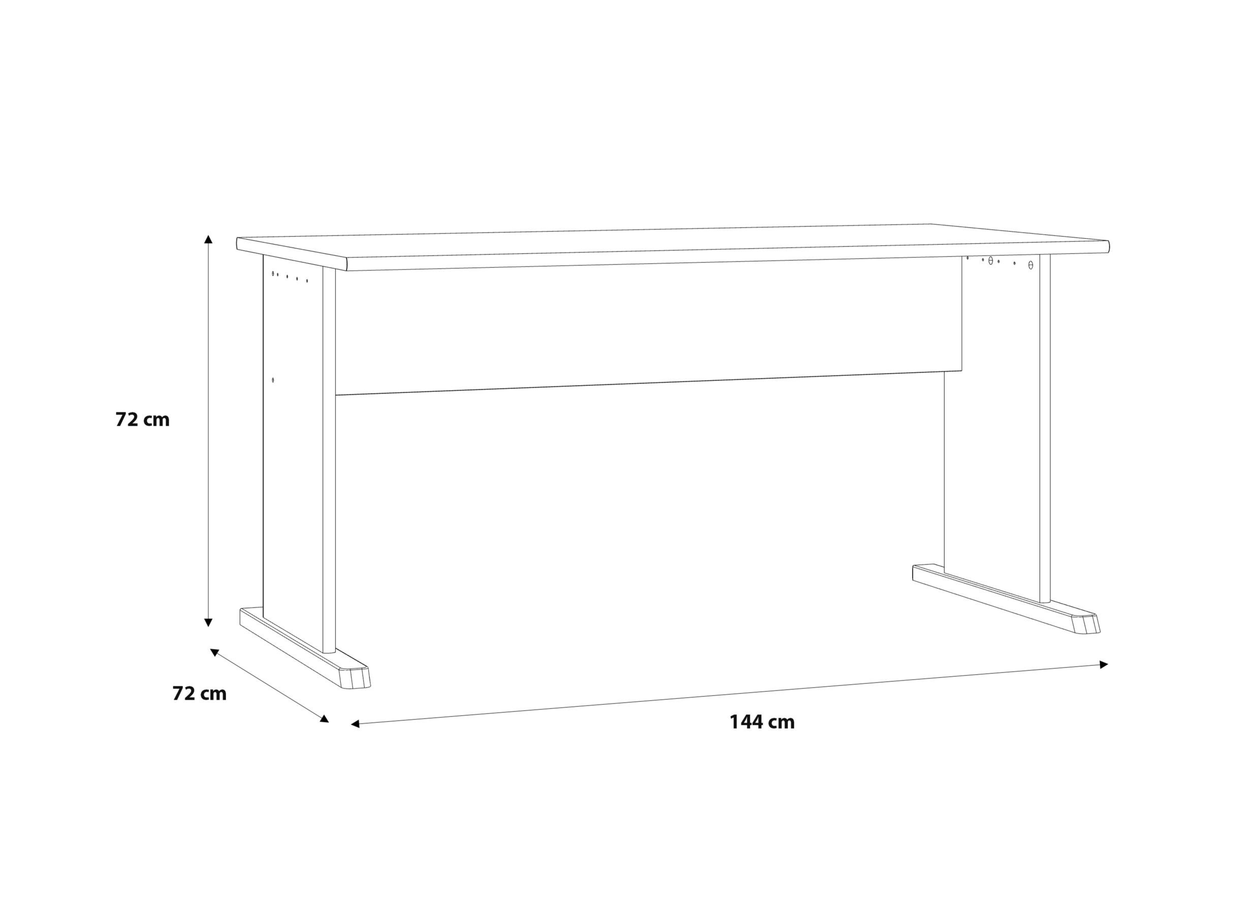 Dimensions - Bureau Topic 144x72cm - décor - blanc
