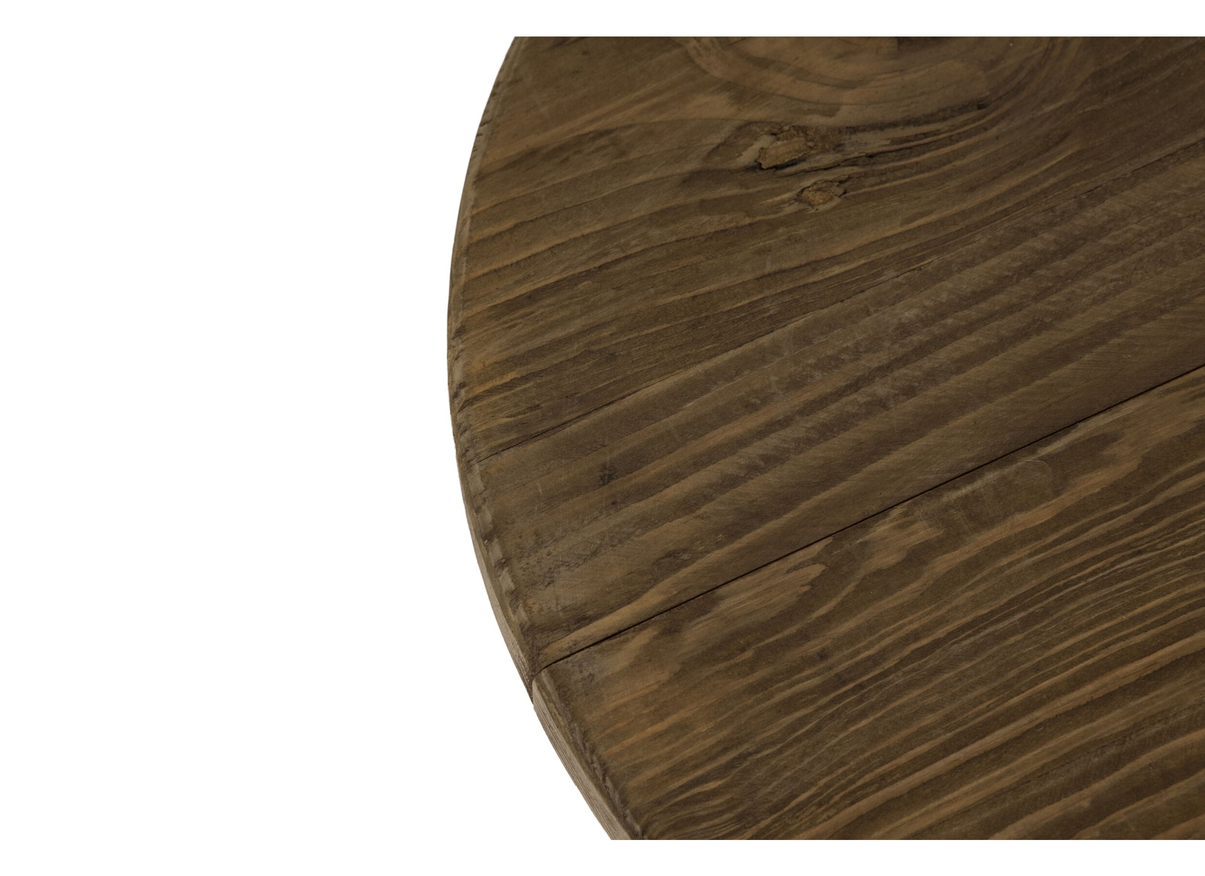 Detail - Table basse Navarino Ø50cm - sapin massif recyclé & fer - naturel/noir