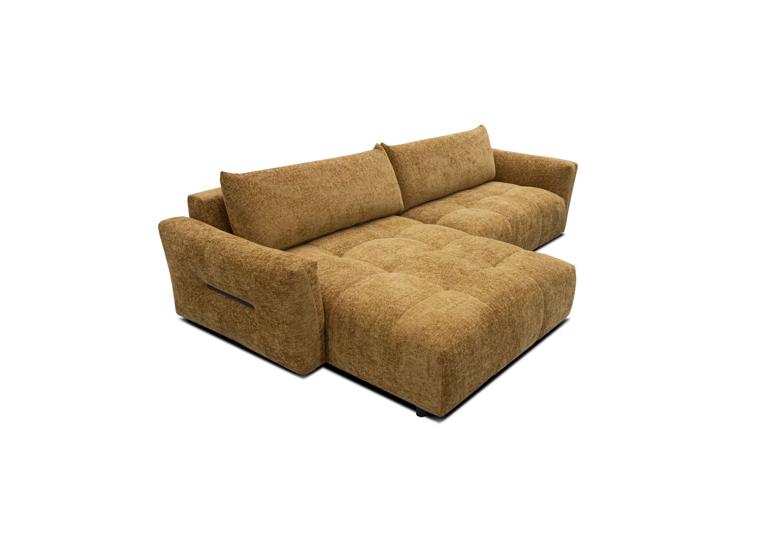 Aperçu - Canapé d'angle Amber 314x173cm - tissu - ocre