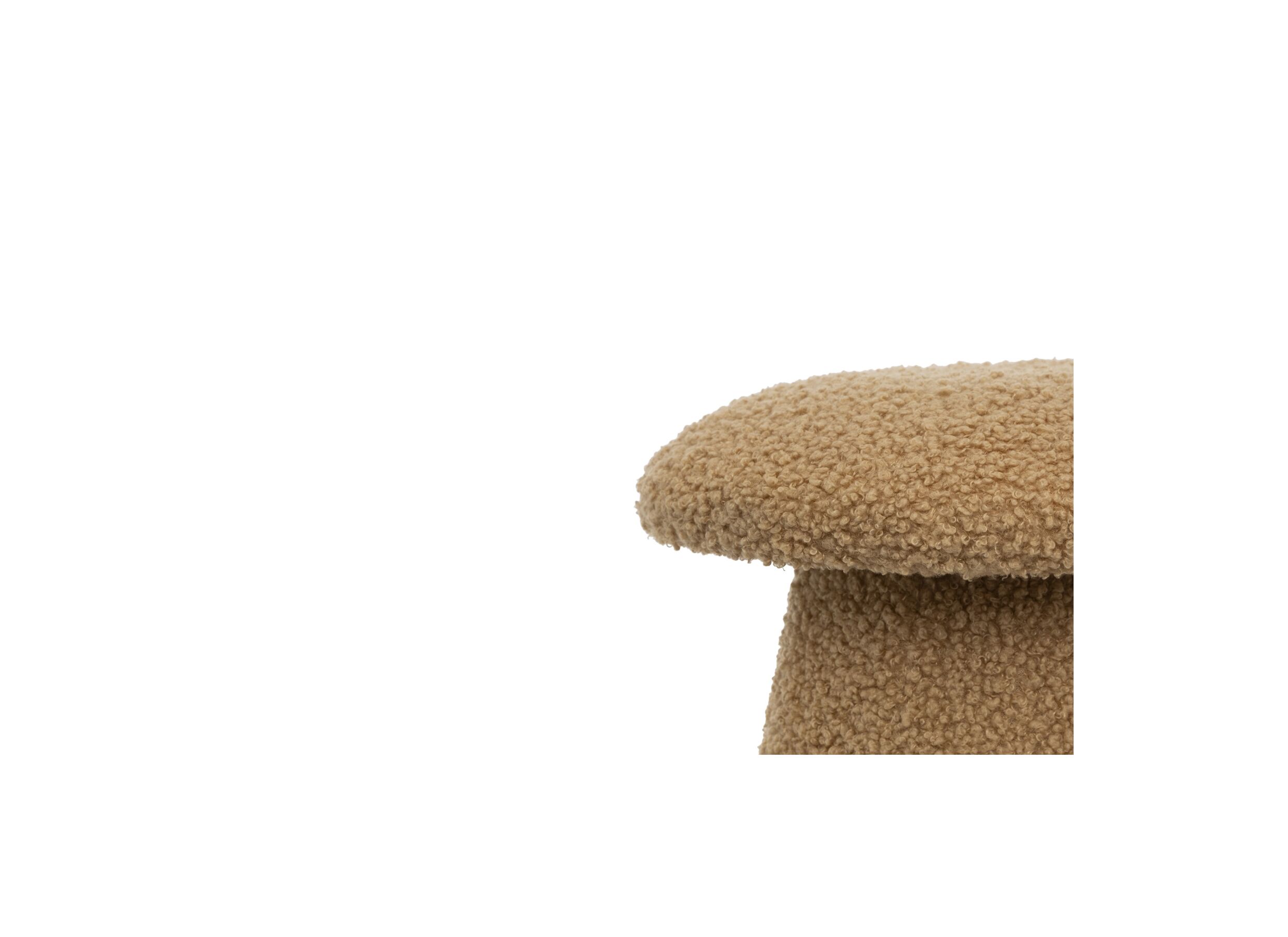 Detail - Pouf Champignon Ø27x27,5cm - bouclé - caramel