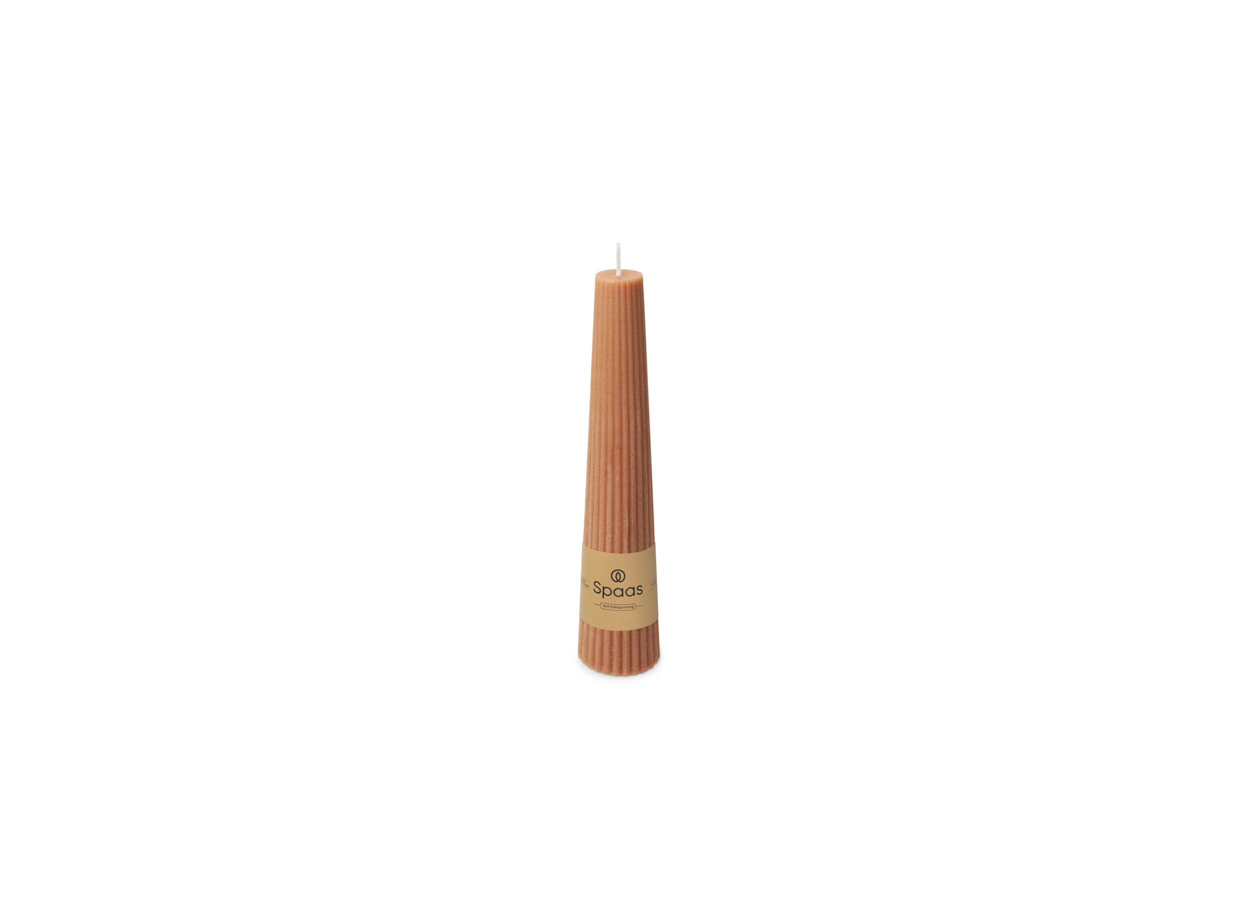 Kaars Obelisk geribbeld 25u beige - Bougie Obélisque côtelé 25h beige
