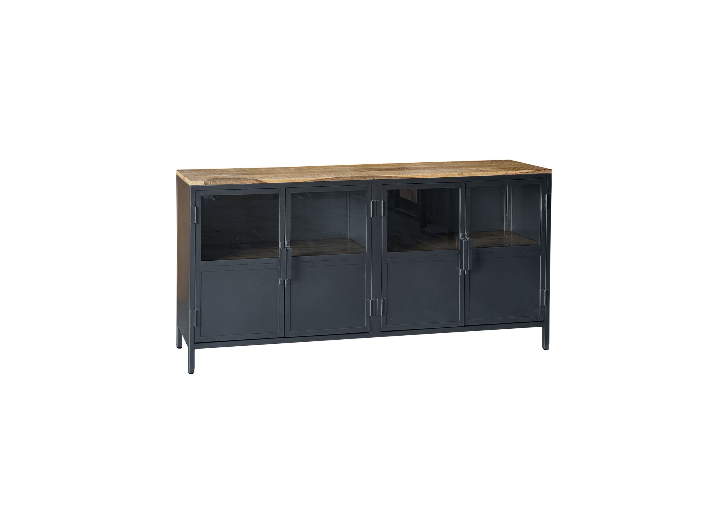 Buffet Titano 180cm - Buffet Titano 180cm - fer & manguier massif - gris & naturel
